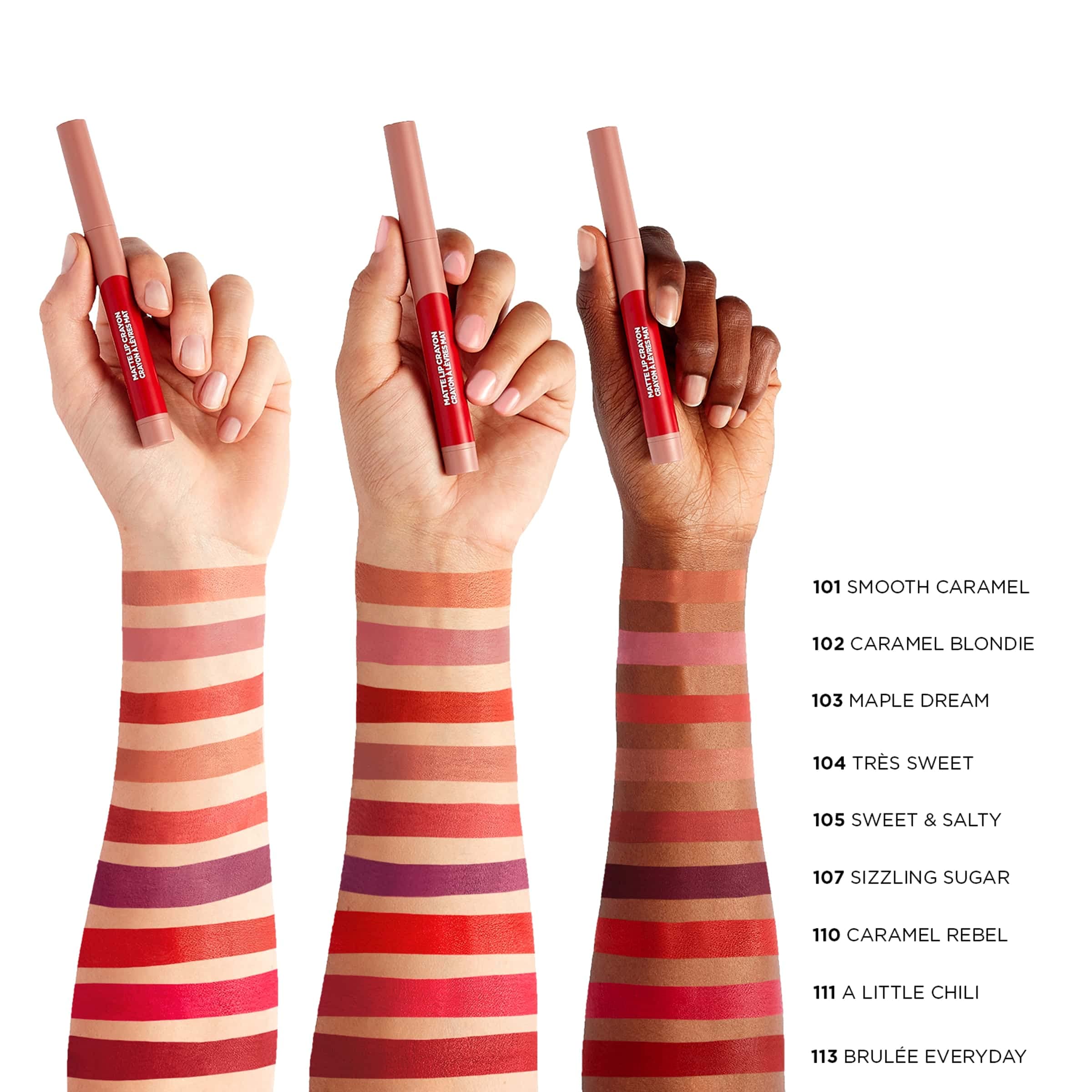 L'Oréal Paris Matte Lip Crayon - 104 Smart Cookie Nude Lipstick | Long-Lasting, Moisturizing Matte Finish | Perfect for Everyday Wear & Special Occasions
