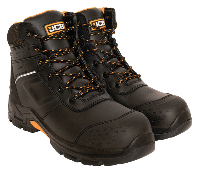 JCB Fastrac Safety Boots - Men's Steel Toe Work Boots with Slip-Resistant & Waterproof Protection - Ideal for Construction, Warehouse & Outdoor Work