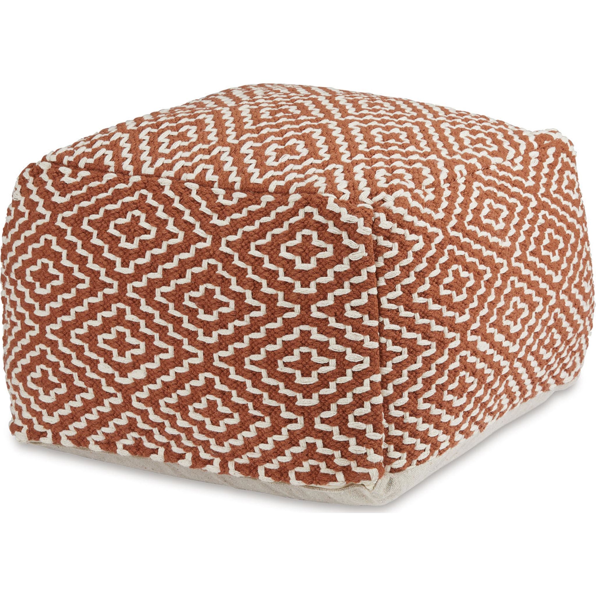Brynnsen Teal and Ivory Pouf Ottoman - Stylish Footstool for Living Room, Bedroom, or Nursery Decor