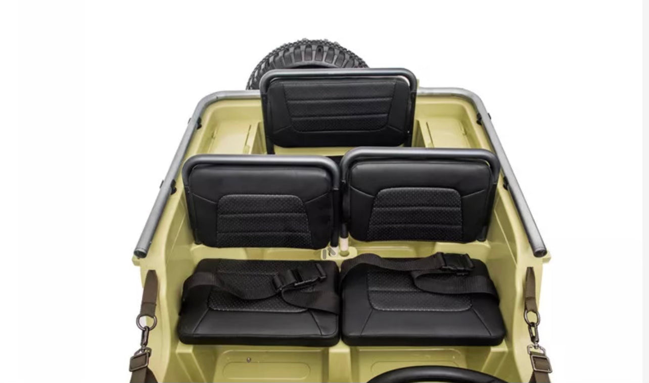 24V XXL Military Jeep Ride-On Toy for Kids - Green Electric Car with Remote Control - Perfect for Outdoor Play, Backyard Adventures & Off-Road Fun