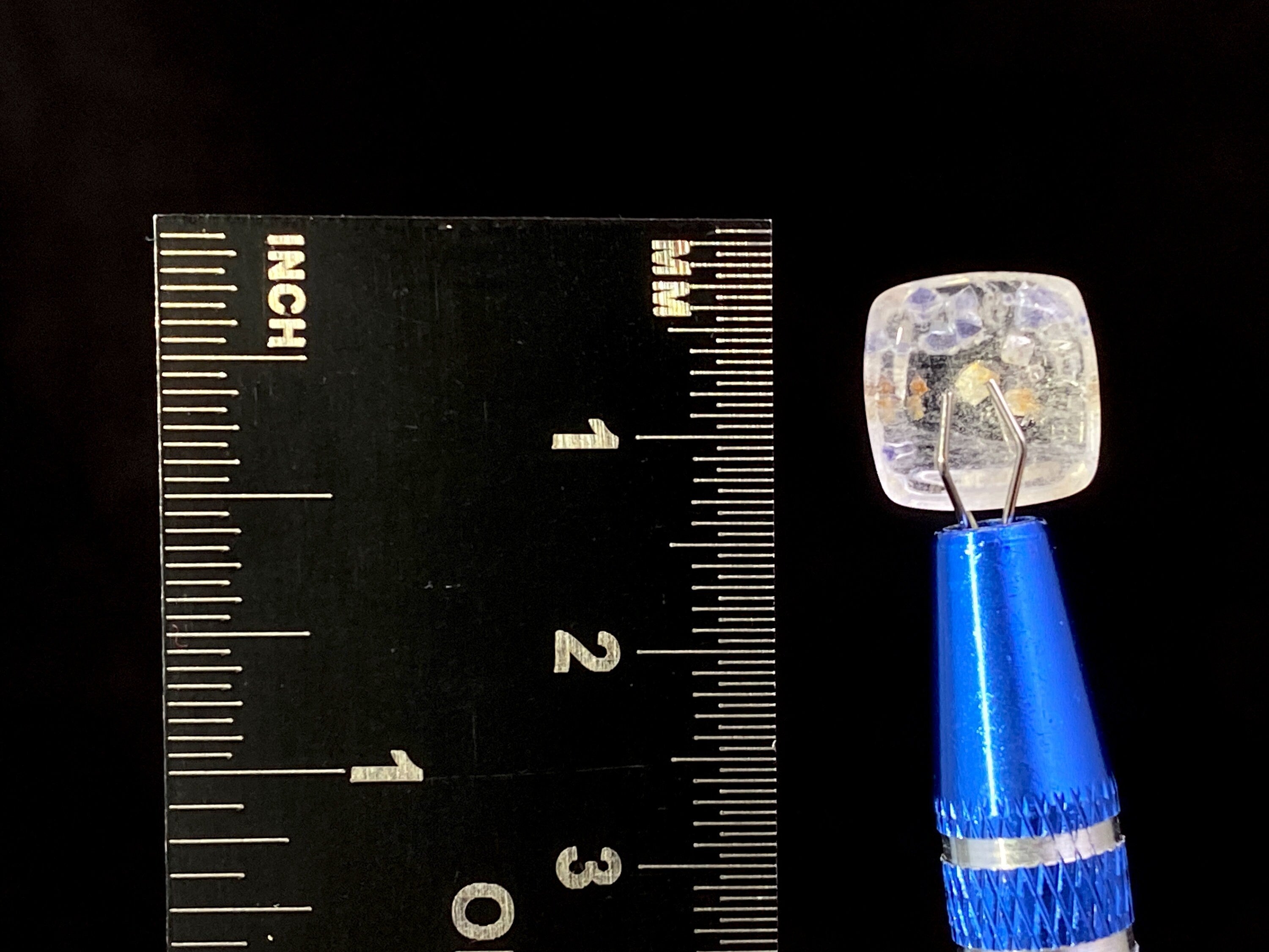 Fluorite in Clear Quartz Cabochon - Rare Gemstone for Jewelry Making, Healing Crystals (47452) | Perfect for Pendants, Rings & Spiritual Healing