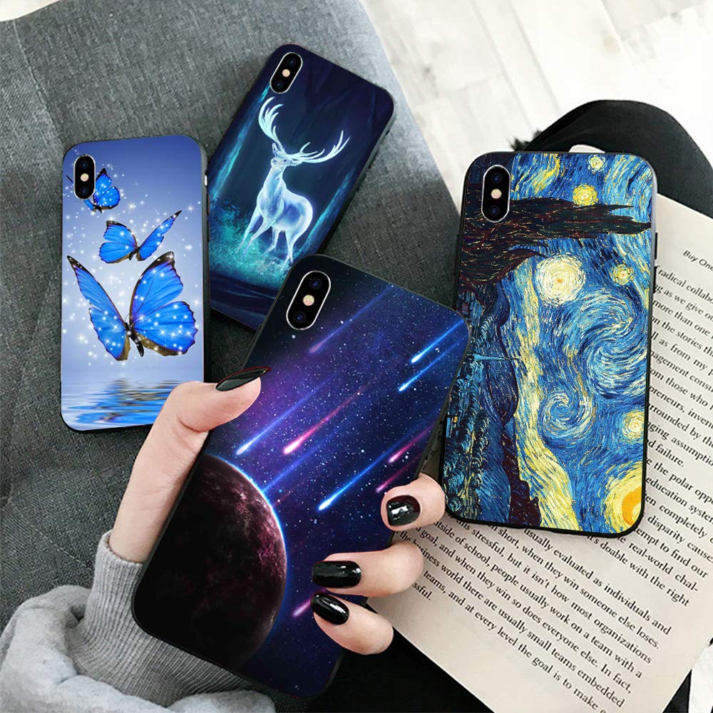 **iPhone XR Case with Blue Butterfly Design - Soft Silicone TPU Protective Cover [Includes Crystal Glass Keychain] | Slim Fit, Shockproof & Scratch-Resistant | Perfect for Everyday Use, Travel & Gifts**