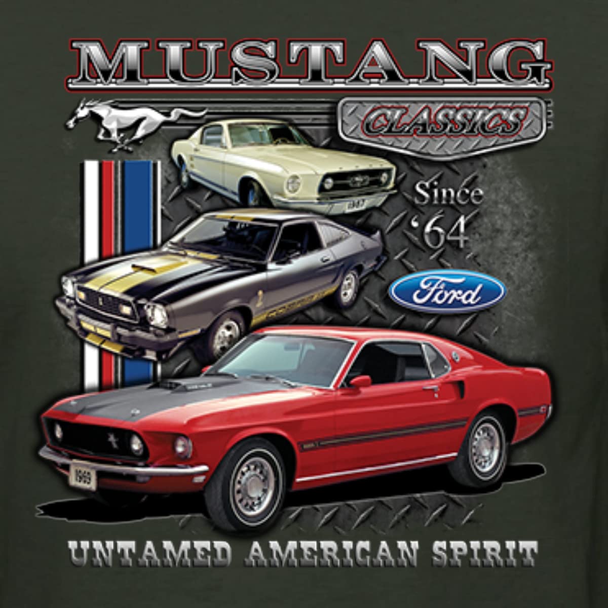 Wild Bobby Ford Mustang Classic Graphic Sweatshirt - Vintage American Muscle Car Design Unisex Crewneck Pullover | Perfect for Car Enthusiasts & Casual Streetwear