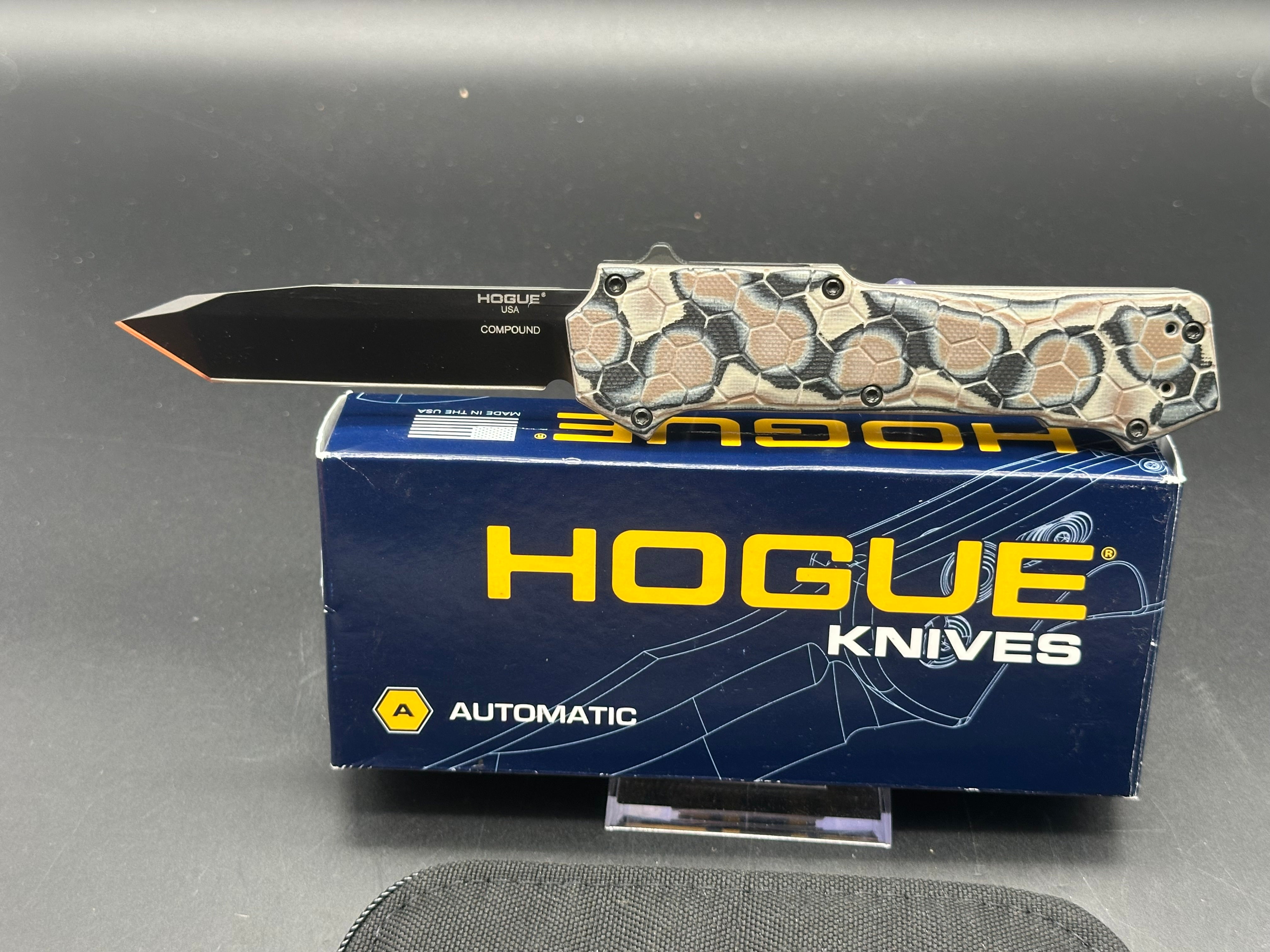Hogue Knives Compound Tanto OTF Automatic Knife - Dark Earth G-Mascus Handle - 3.5