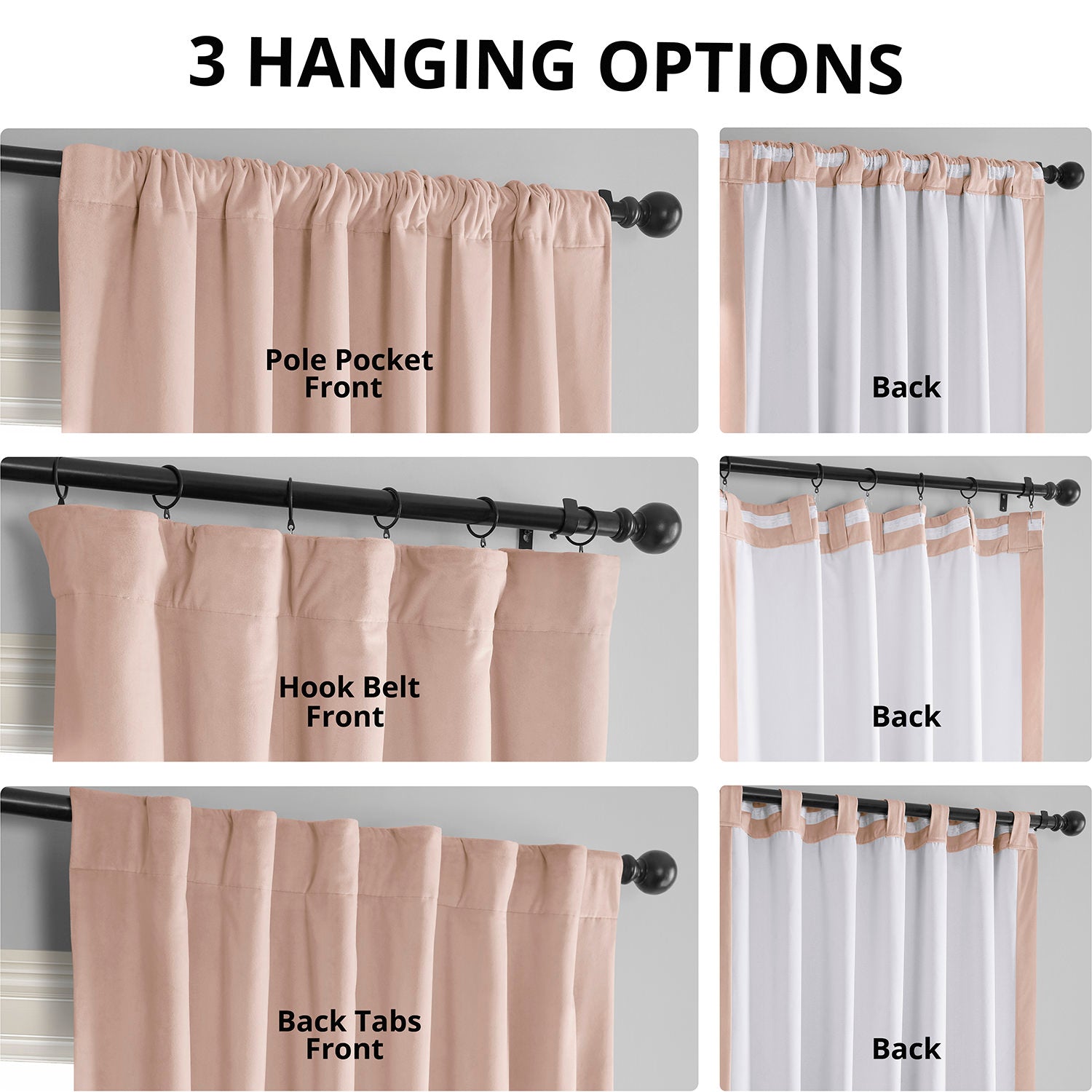 Rosey Dawn Signature Velvet Blackout Curtains - Thermal Insulated Room Darkening Drapes for Bedroom, Living Room & Nursery (Black, 84x54 Inches) - Perfect for Light Blocking, Noise Reduction & Energy Efficiency