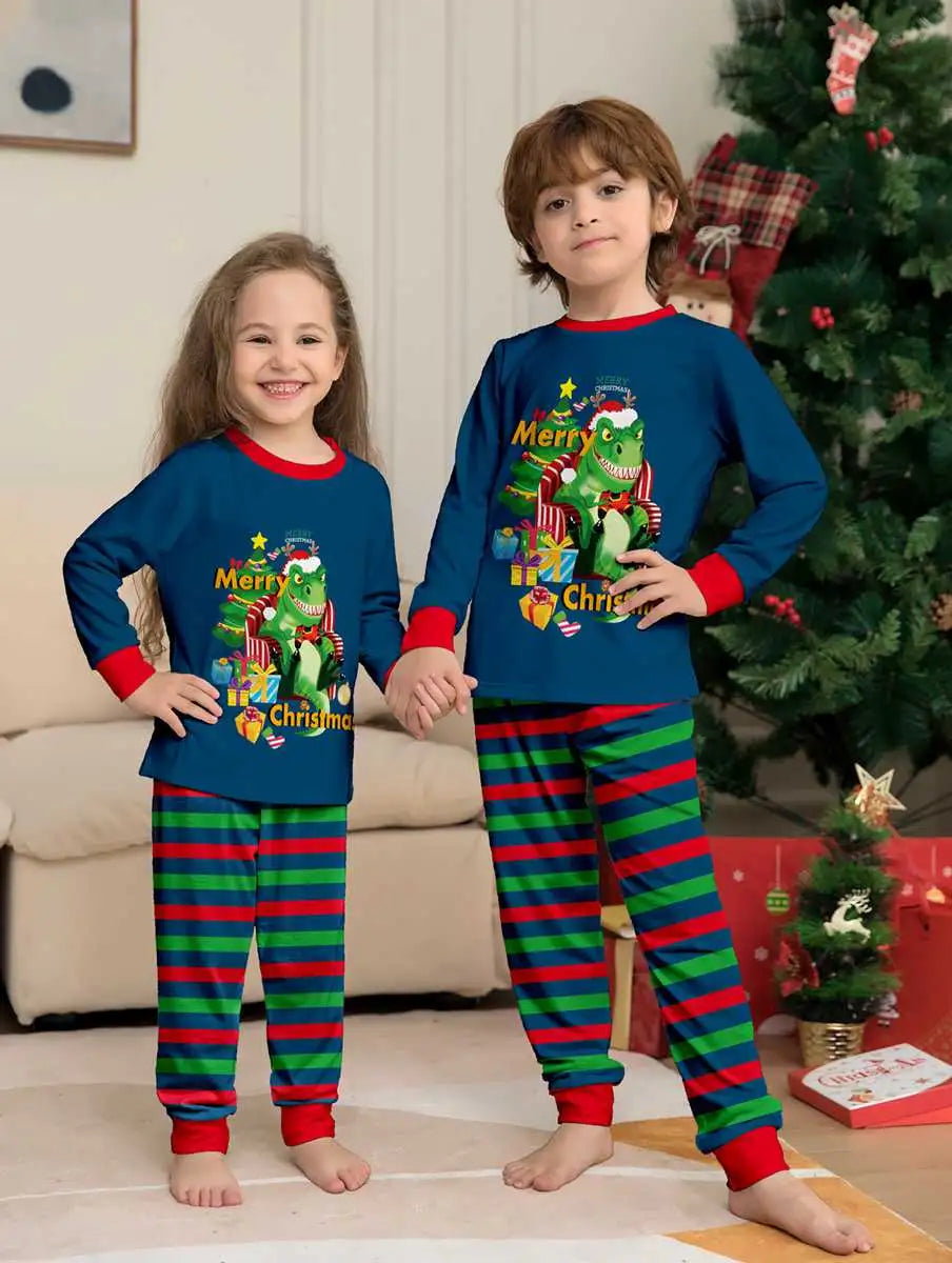 Dinosaur Matching Family Christmas Pajamas Set - Cozy Holiday Pjs for Kids & Adults - Perfect for Christmas Morning & Family Photos