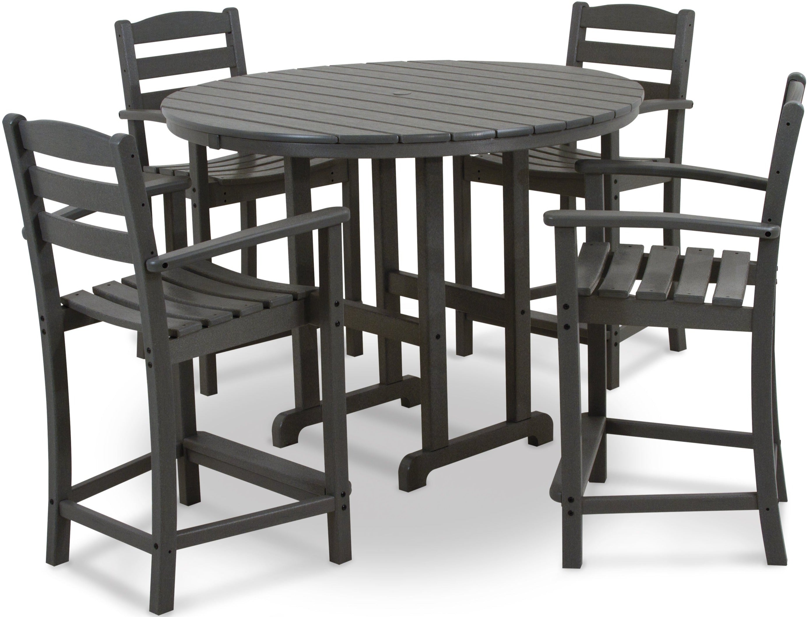 POLYWOOD La Casa Cafe 5-Piece Outdoor Counter Height Dining Set - Patio, Deck, Poolside Bistro Table and Chairs for Backyard, Garden, Restaurant