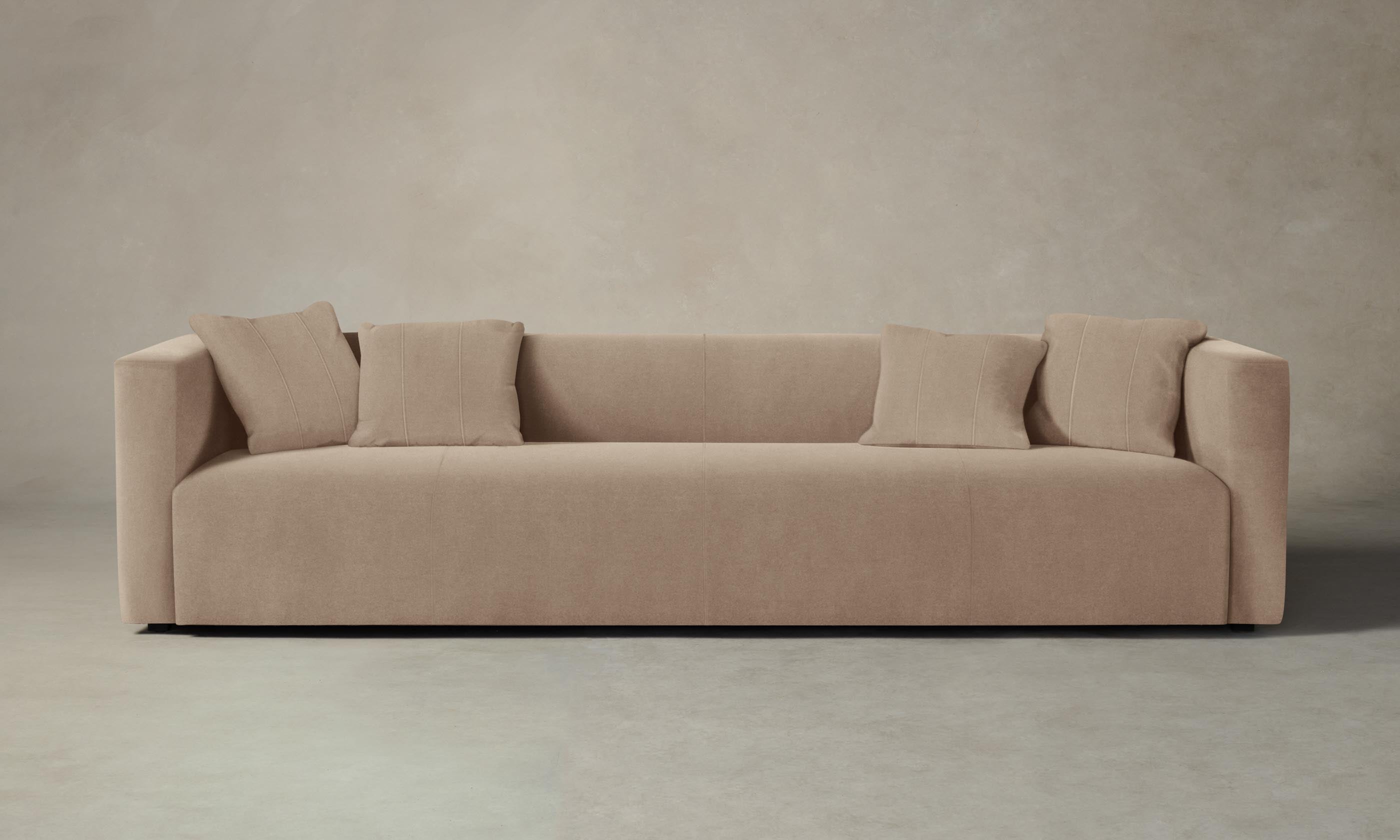 The Breuer Sofa - Modern Performance Velvet Upholstery in Taupe for Living Room, Lounge & Office Comfort