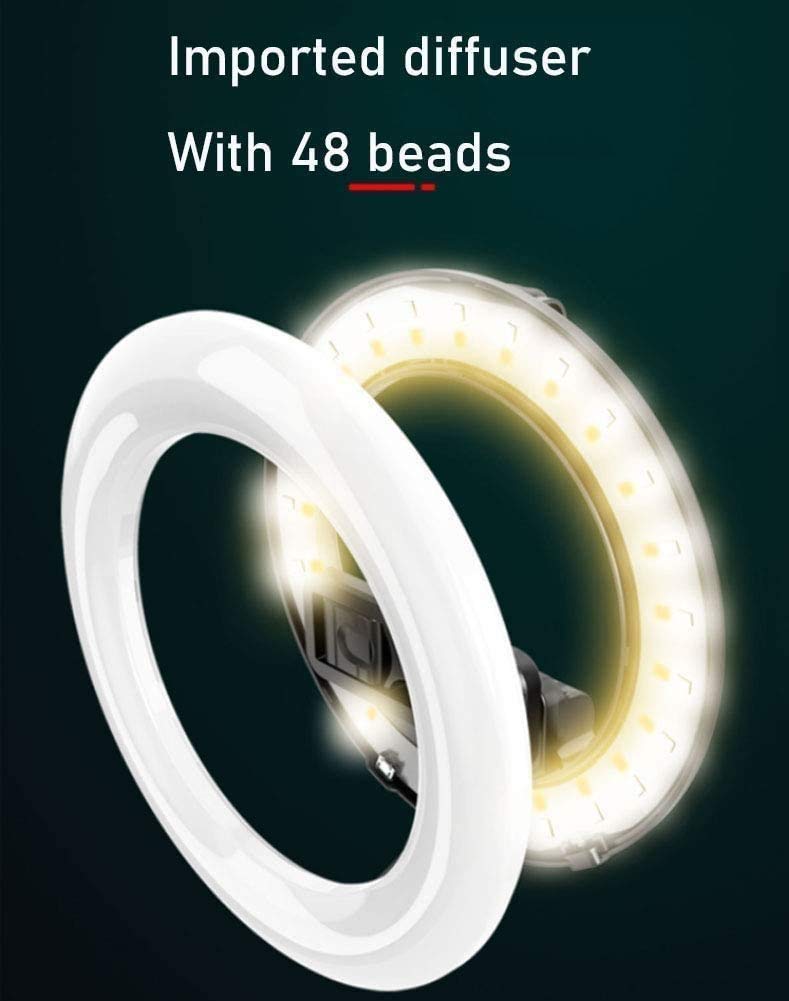 CAFFIA 5'' Ring Light with Extendable Tripod Stand - Dimmable LED Circle Light with Universal Phone Holder for Live Streaming, Makeup, YouTube Videos & TikTok - Perfect for Content Creators, Vloggers & Beauty Enthusiasts