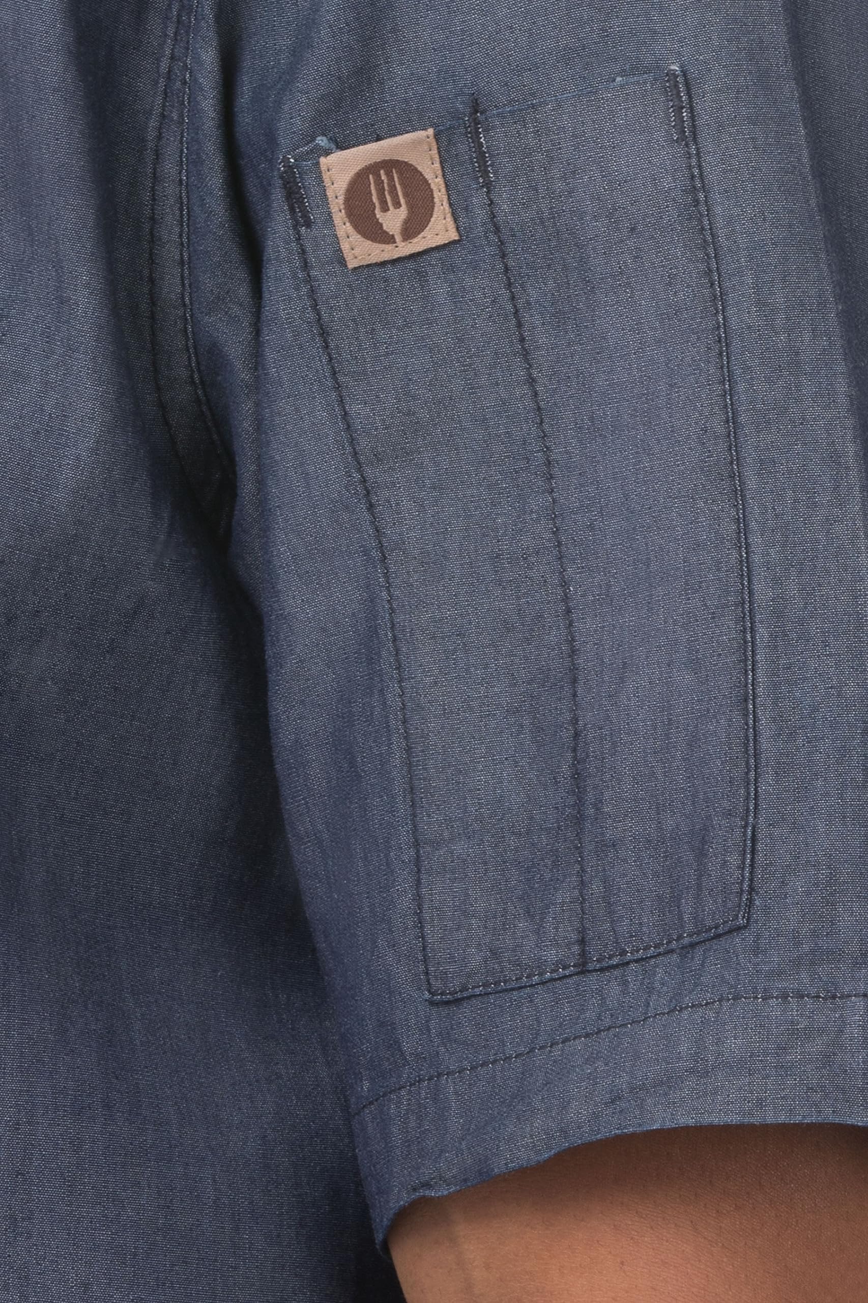 Chef Works Men's Detroit Short Sleeve Denim Shirt - Comfortable Workwear for Chefs & Kitchen Staff - Perfect for Cooking, Grilling & Food Service