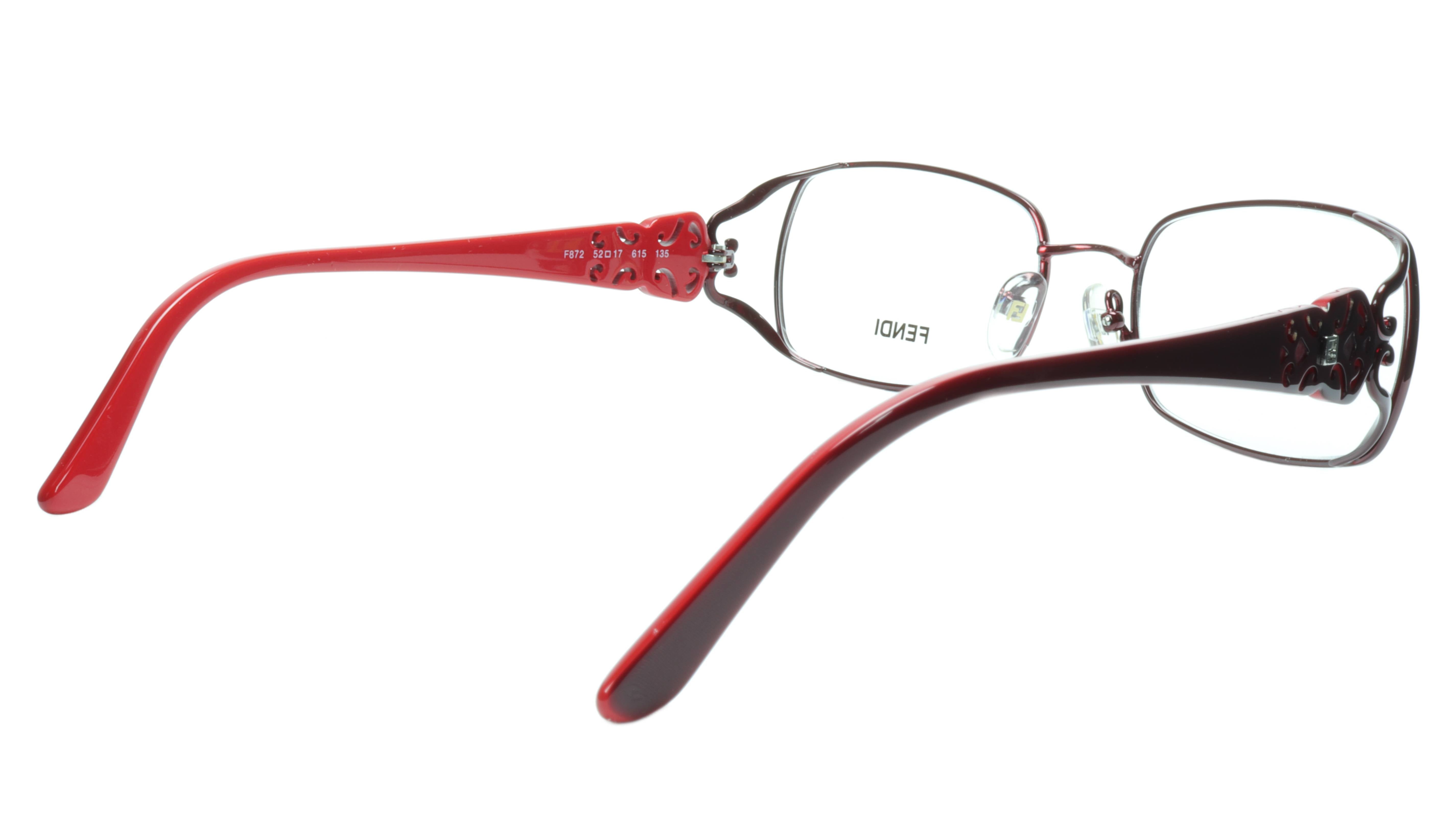 FENDI Eyewear with Decorative Bordeaux and Black Eyeglass Stems - Stylish Designer Glasses for Women & Men - Perfect for Fashion, Work, and Everyday Wear