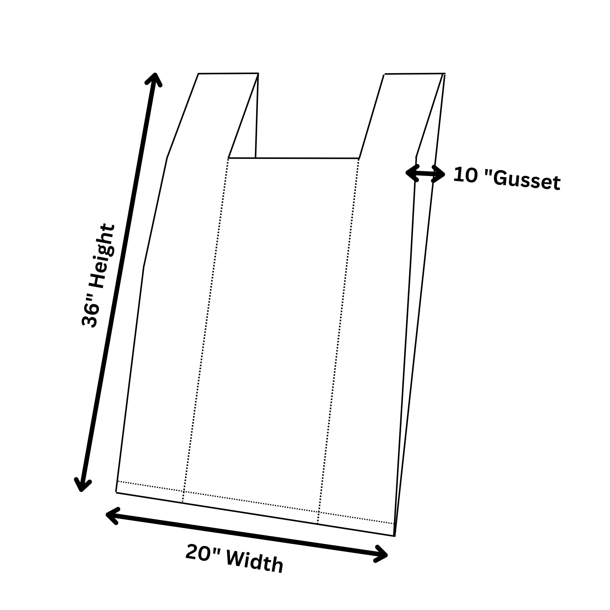 Heavy Duty Super Jumbo Unprinted T-Shirt Bags - 20
