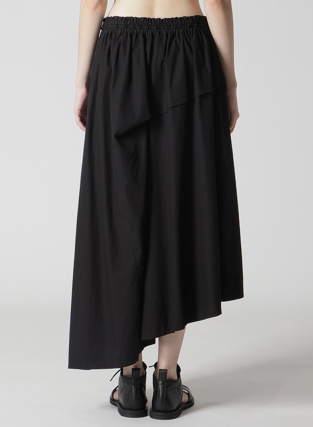 Women's Cotton Broadcloth Asymmetrical Skirt with Right Tuck - Breathable Summer Dress for Casual Outings & Beach Vacations