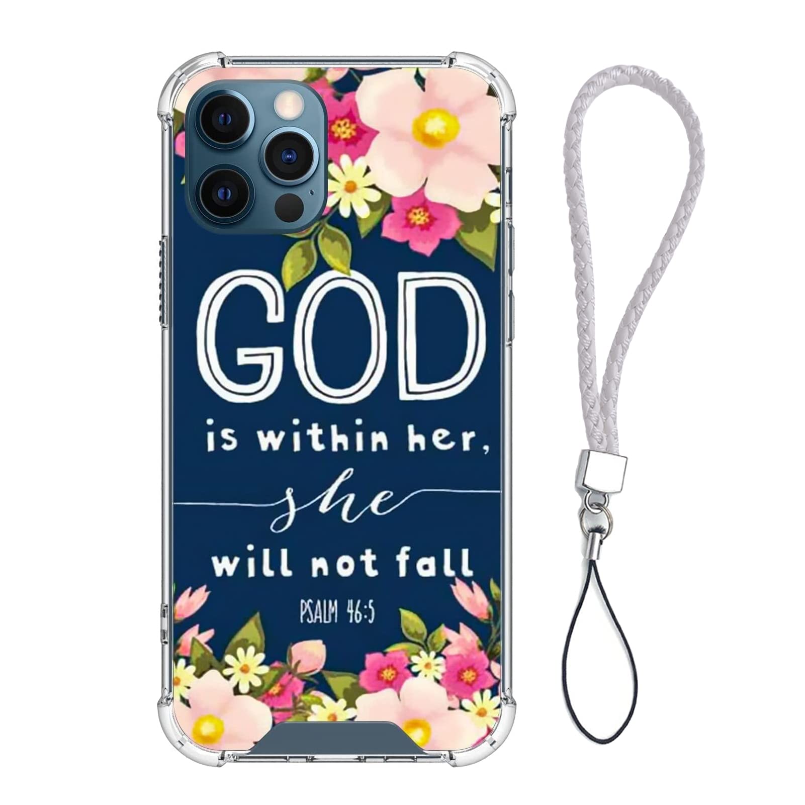 Shockproof Clear Phone Case for iPhone 12/12 Pro - Christian Bible Verse Design with Reinforced Corners | Protective Cover for Daily Use, Church, Prayer & Faith-Based Lifestyle