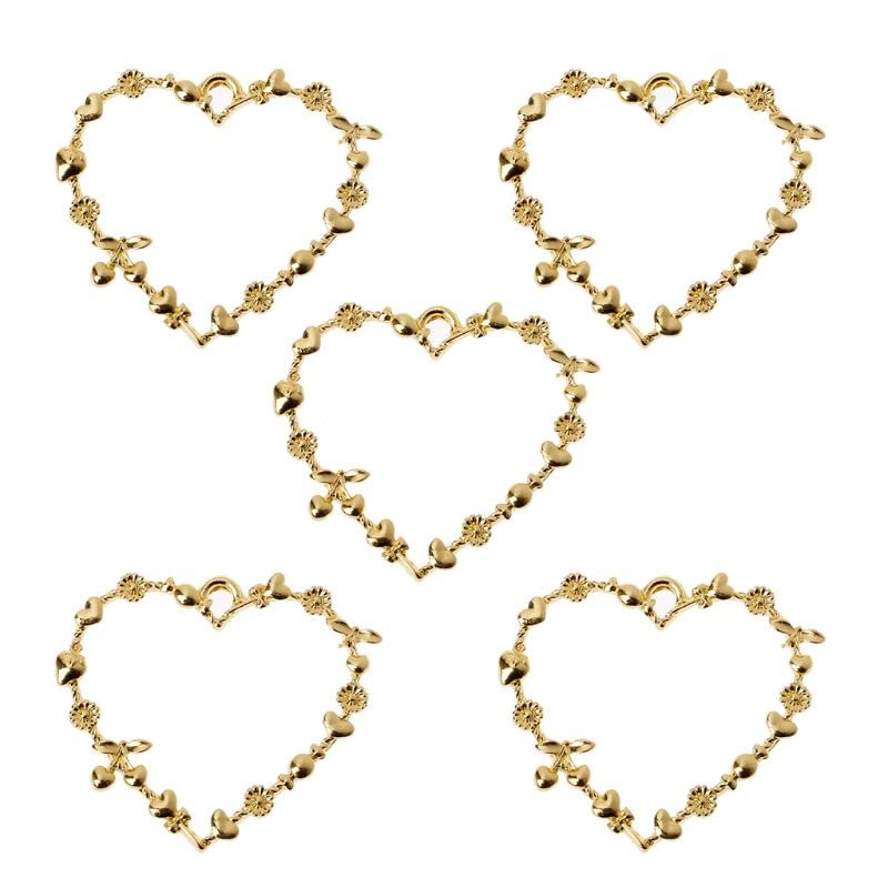 5Pcs Sweet Heart Blank Resin Frames - Open Bezel Pendant Settings for DIY Jewelry Making - Perfect for Necklaces, Bracelets & Craft Projects (LADONNA STORE)