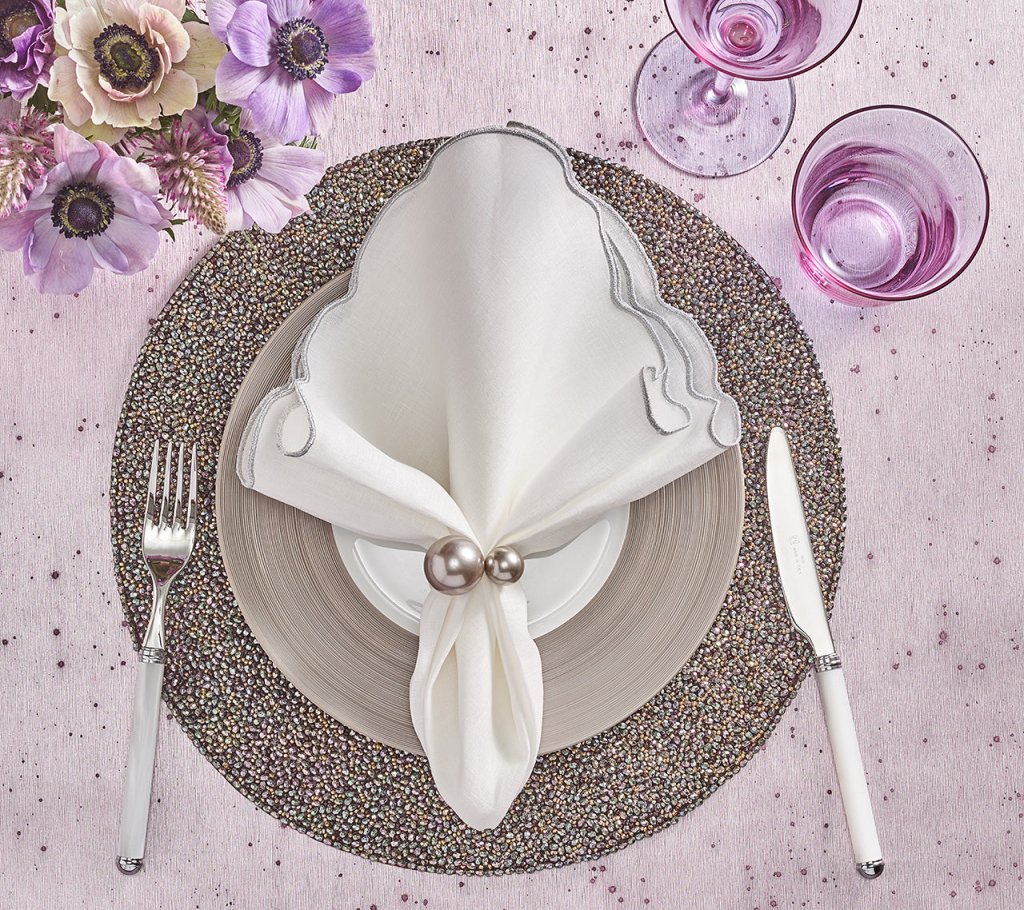 Premium Gunmetal & Multi Aurora Placemat Set of 4 - Waterproof & Heat-Resistant Dining Table Mats for Everyday Use, Dinner Parties & Home Decor