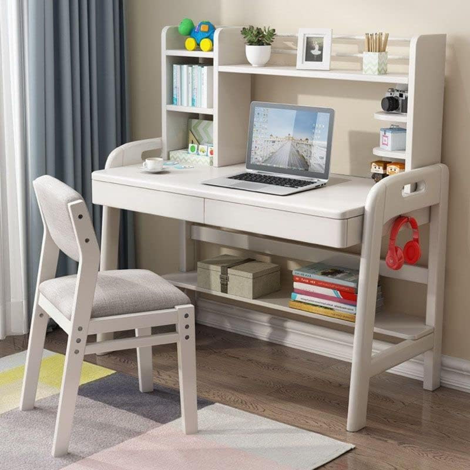 Kids Writing Desk with Drawers & Bookshelf - 39.5