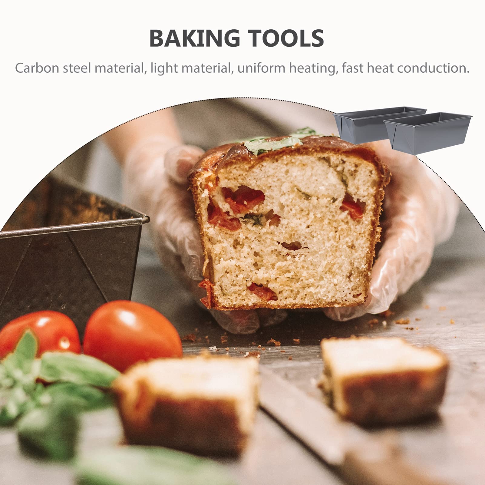 2-Piece Carbon Steel Non-Stick Bread Loaf Pan Set - Reusable Toast & Cake Baking Mold for Homemade Bread, Pastries & Desserts | Perfect for Kitchens, Bakeries & Coffee Shops