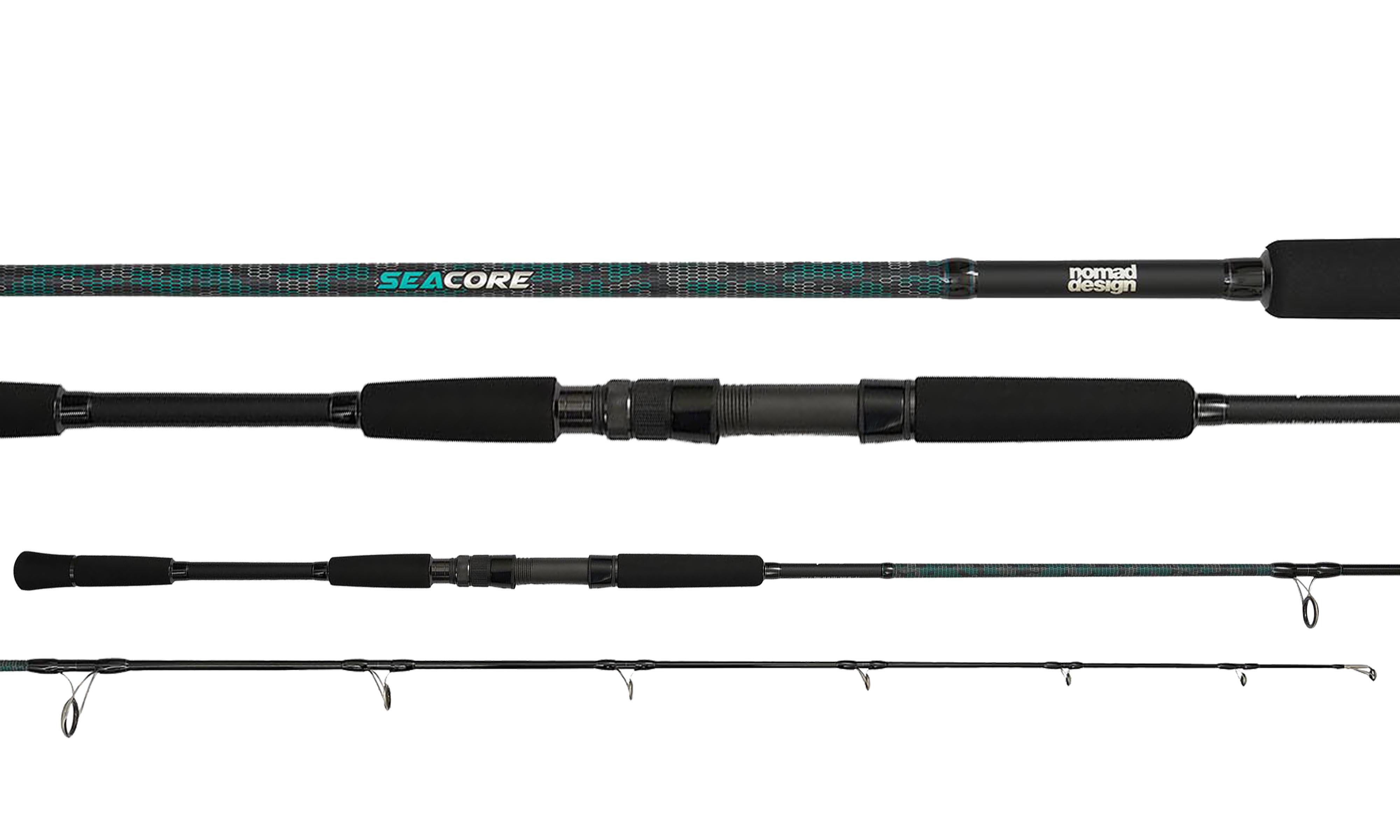 Seacore All Round Spin Fishing Rods - Lightweight & Durable Carbon Fiber Rod for Freshwater & Saltwater Fishing - Perfect for Bass, Trout, and Surf Casting