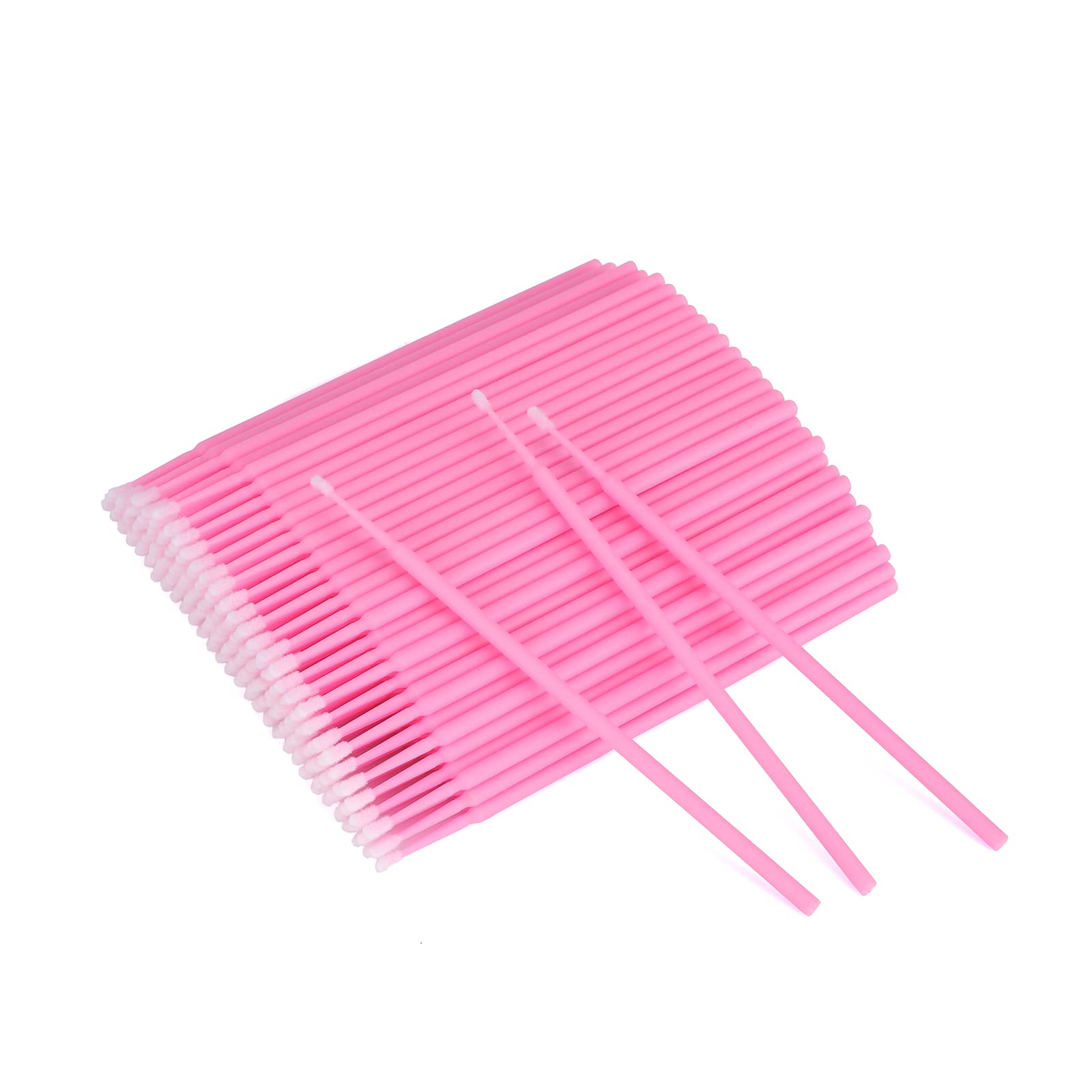 100PCS Disposable Pink Micro Mascara Wands - Eyelash Extension Brushes for Lash Lift, Nail Polish & Crafts - Perfect for Salon Professionals & DIY Beauty at Home