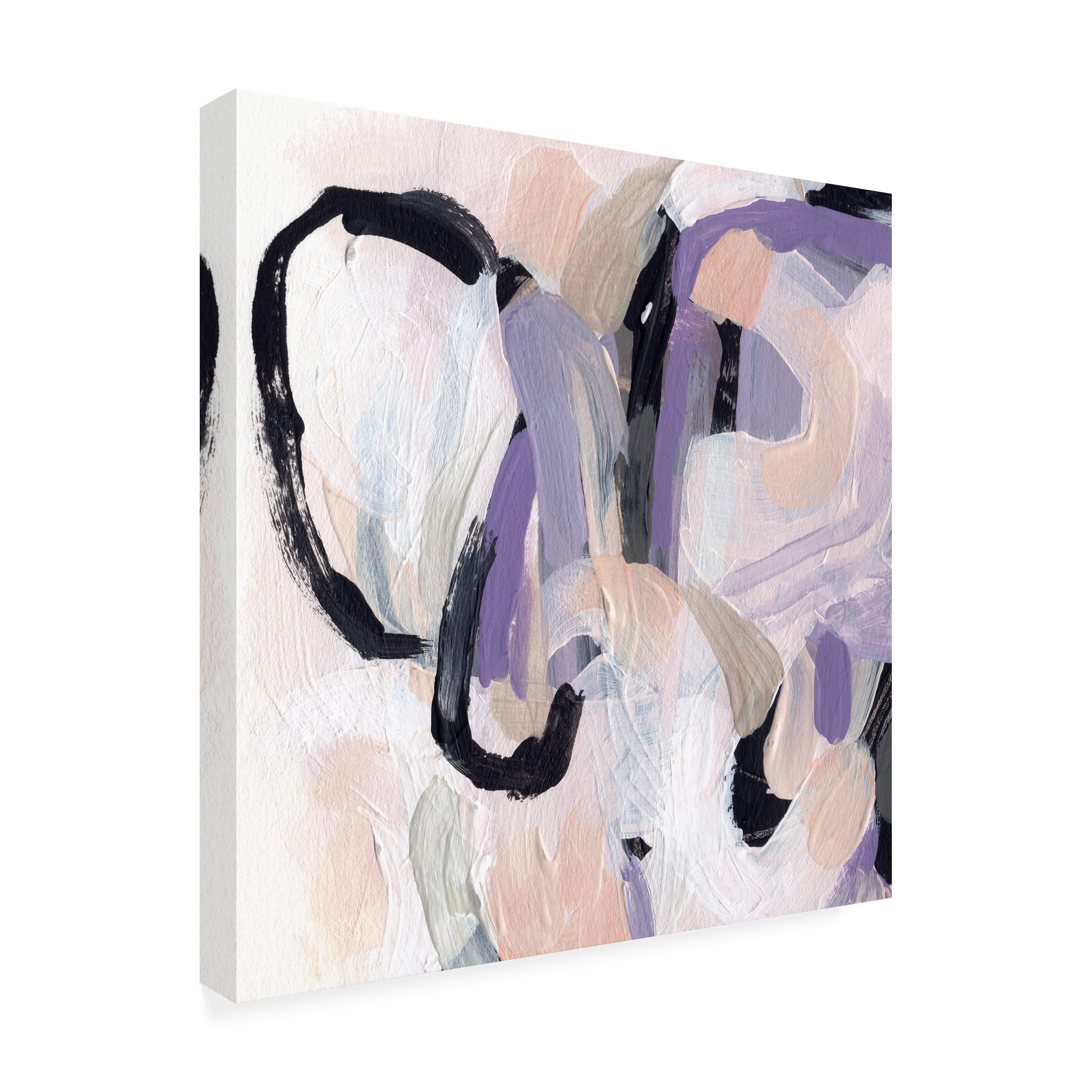 Trademark Fine Art 'Lilac Scramble II' Canvas Wall Art by June Erica Vess - Modern Floral Painting for Living Room, Bedroom & Office Decor