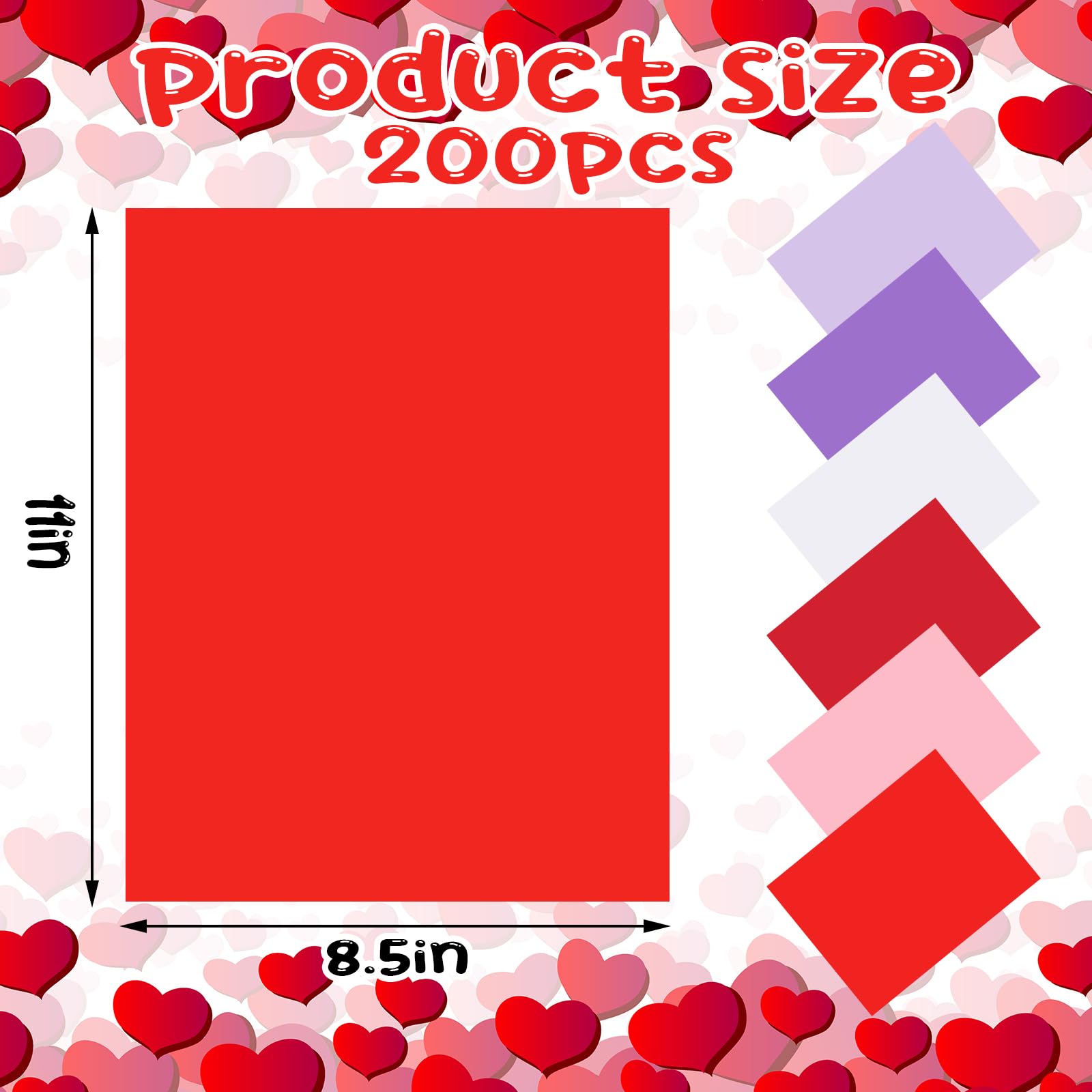 Dispowreath 200 Sheets Valentine's Day Cardstock Paper 8.5 x 11 Inches - Premium Red & Pink Scrapbook Paper for DIY Crafts, Greeting Cards, Invitations, Scrapbooking - Perfect for Valentine's Day Decorations, School Projects, and Party Supplies