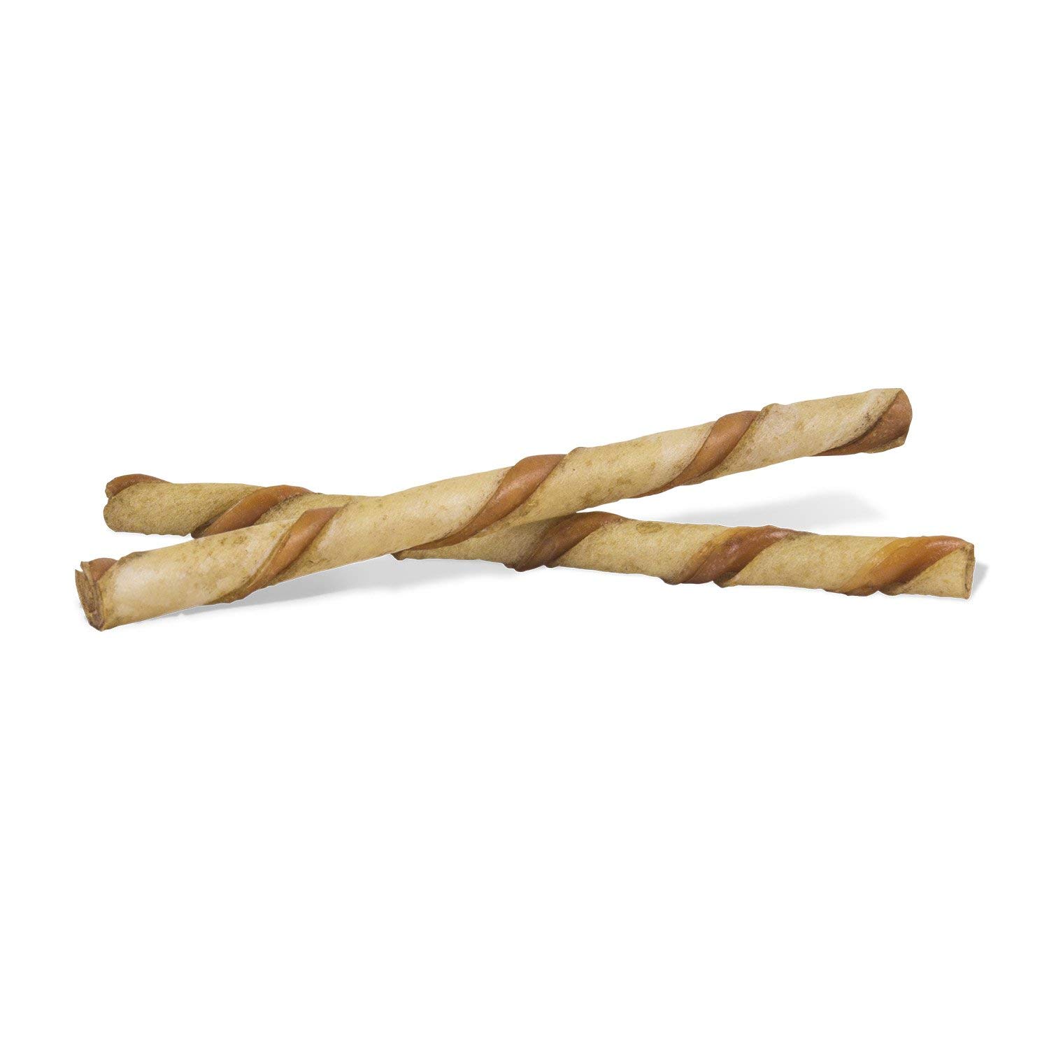 Dingo Twist Sticks with Peanut Butter - Natural Rawhide Dog Chews for Small, Medium & Large Breeds (25 Count) | Dental Health Treats for Aggressive Chewers & Training Rewards