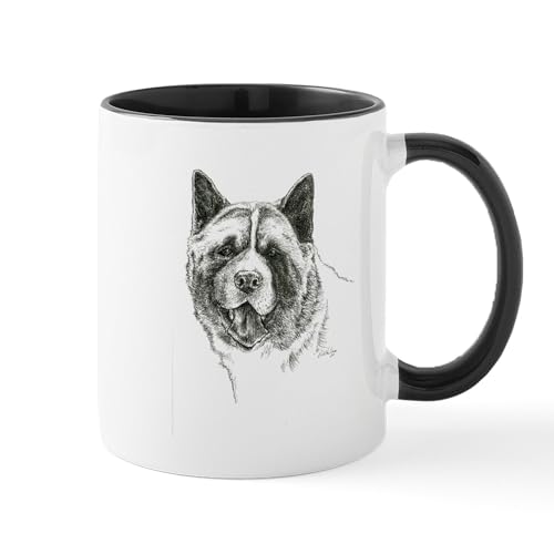 White/Black Inside - Akita Head Mug