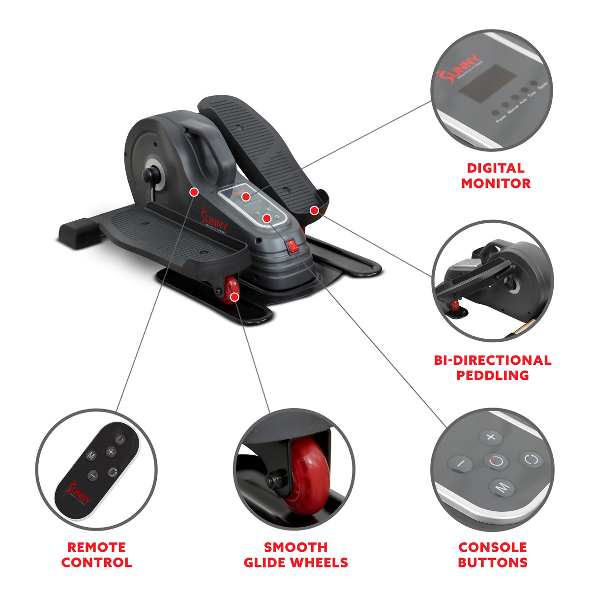 SitFit Electric Motorized Under Desk Elliptical Machine - Quiet Mini Exercise Bike for Office & Home Workouts - Perfect for Small Spaces & Sedentary Lifestyle