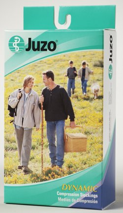 Juzo Dynamic Varin Closed Toe Thigh High Compression Stockings 20-30 mmHg for Men & Women - 2-Way Stretch Medical Grade Support Socks with Silicone Top Band - Made in USA - Beige Size 4 (IV) Short - Ideal for Lymphedema, Varicose Veins & Post-Surgery Recovery