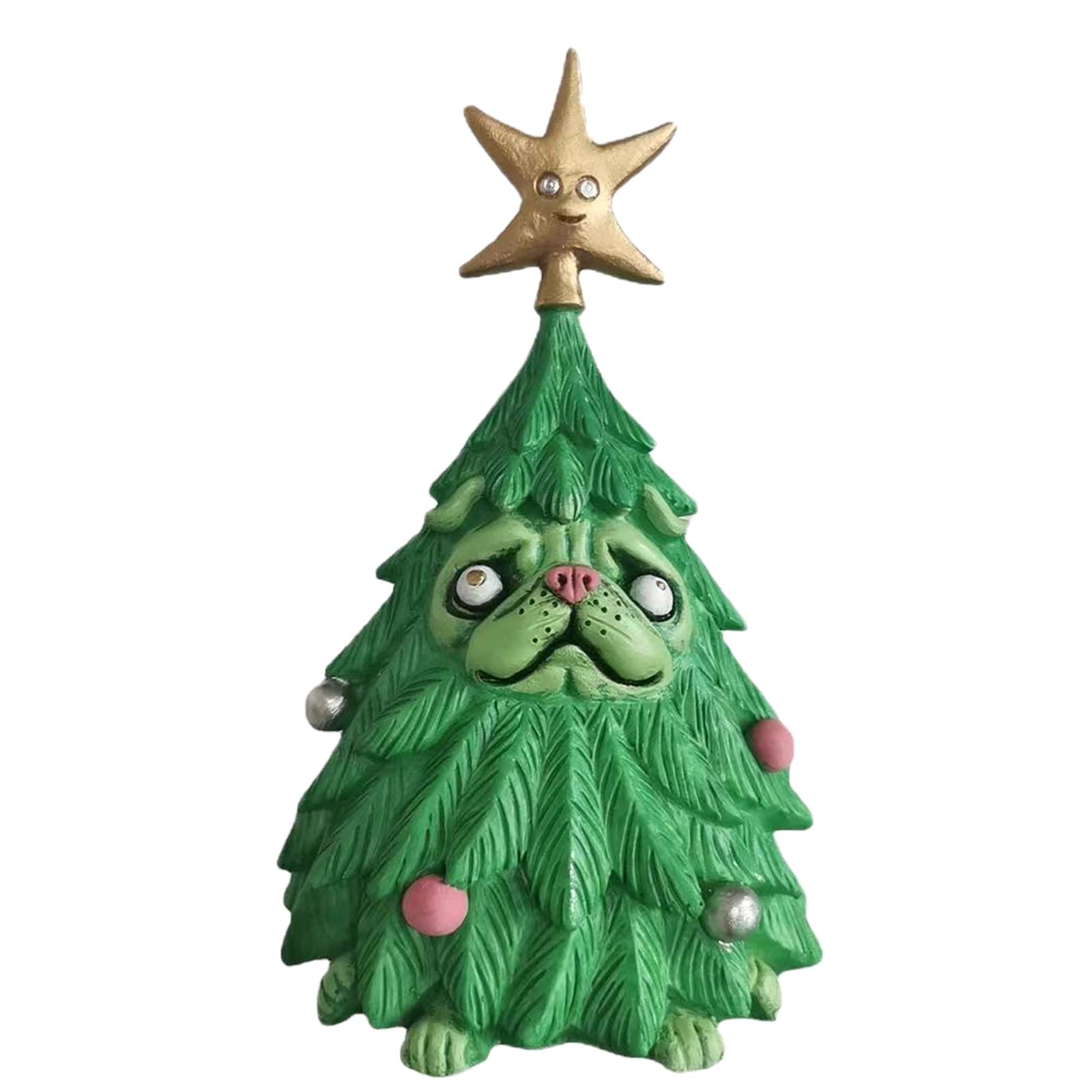 Christmas Rabbit & Pug Dog Ornament Set - Holiday Tree Decorations, Home Decor for Xmas (Green, One Size) - Perfect for Christmas Tree Decorating, Gift Giving & Festive Home Decor