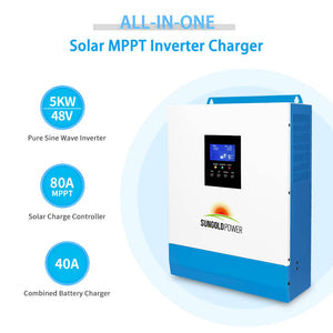 SunGoldPower 5000W 48V Solar Kit with 10.24KWH Lithium Battery & 2700W Solar Panels | 120V Output for Home Backup Power, Off-Grid Living & Emergency Power Supply (Model SGK 5PRO)