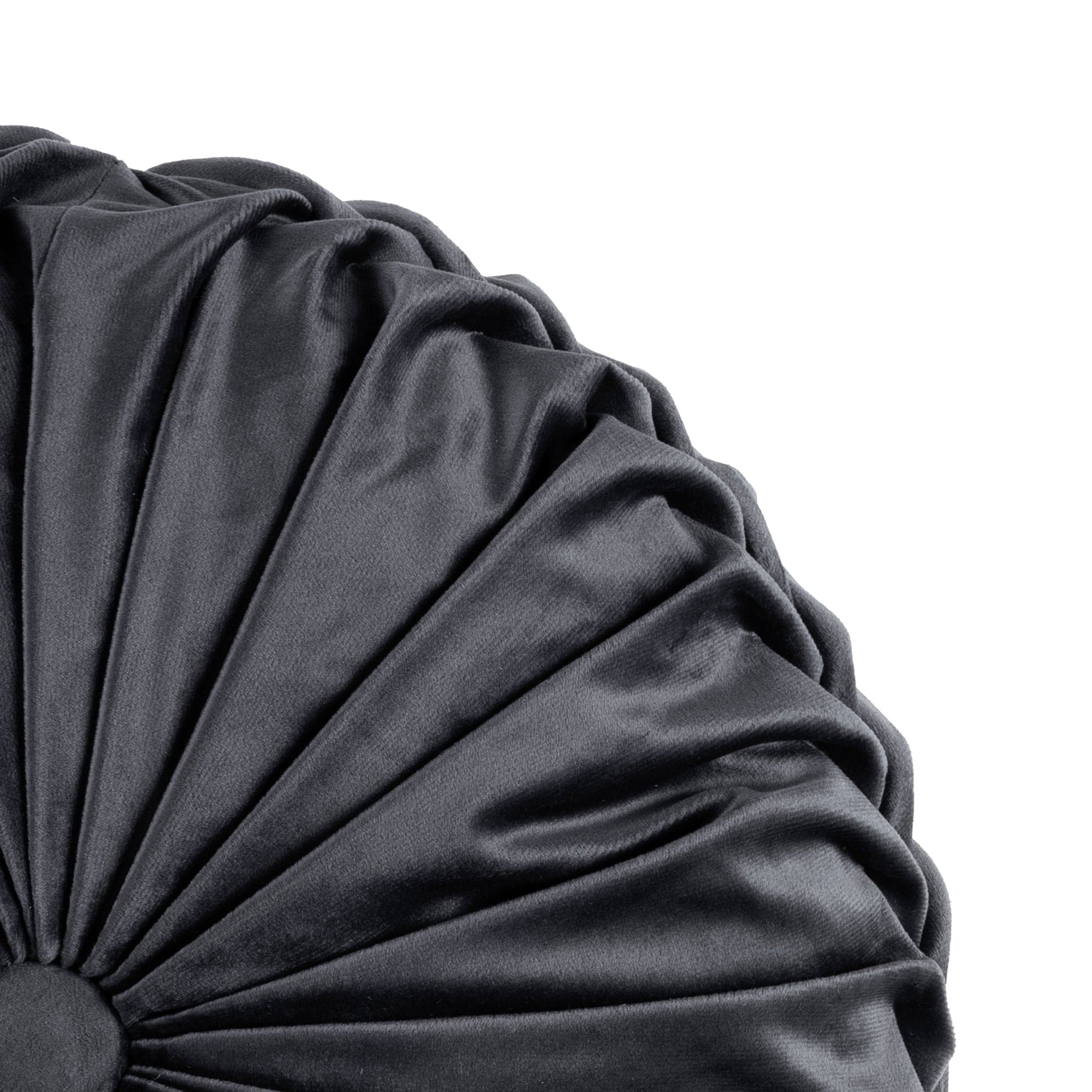Round Pleated Soft Velvet Throw Pillow - Elegant Home Decor for Sofa, Bed & Couch - Cozy Accent Pillow for Living Room, Bedroom & Nursery