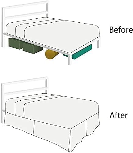 Split Corner Bed Skirt 21 Inch Drop - 100% Natural Cotton Full Size Bed Skirt - Wrinkle & Fade Resistant - Black Solid - Perfect for Full Size Beds, Guest Rooms & Home Decor