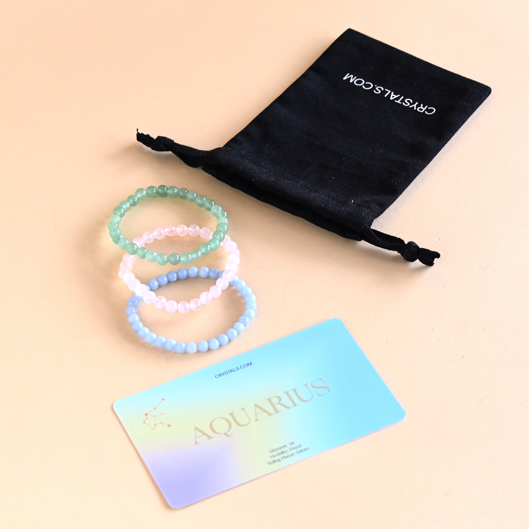 Aquarius Zodiac Bracelet Trio Set - Sterling Silver Adjustable Star Sign Bracelets for Women - Perfect for Birthdays, Gifts & Daily Wear