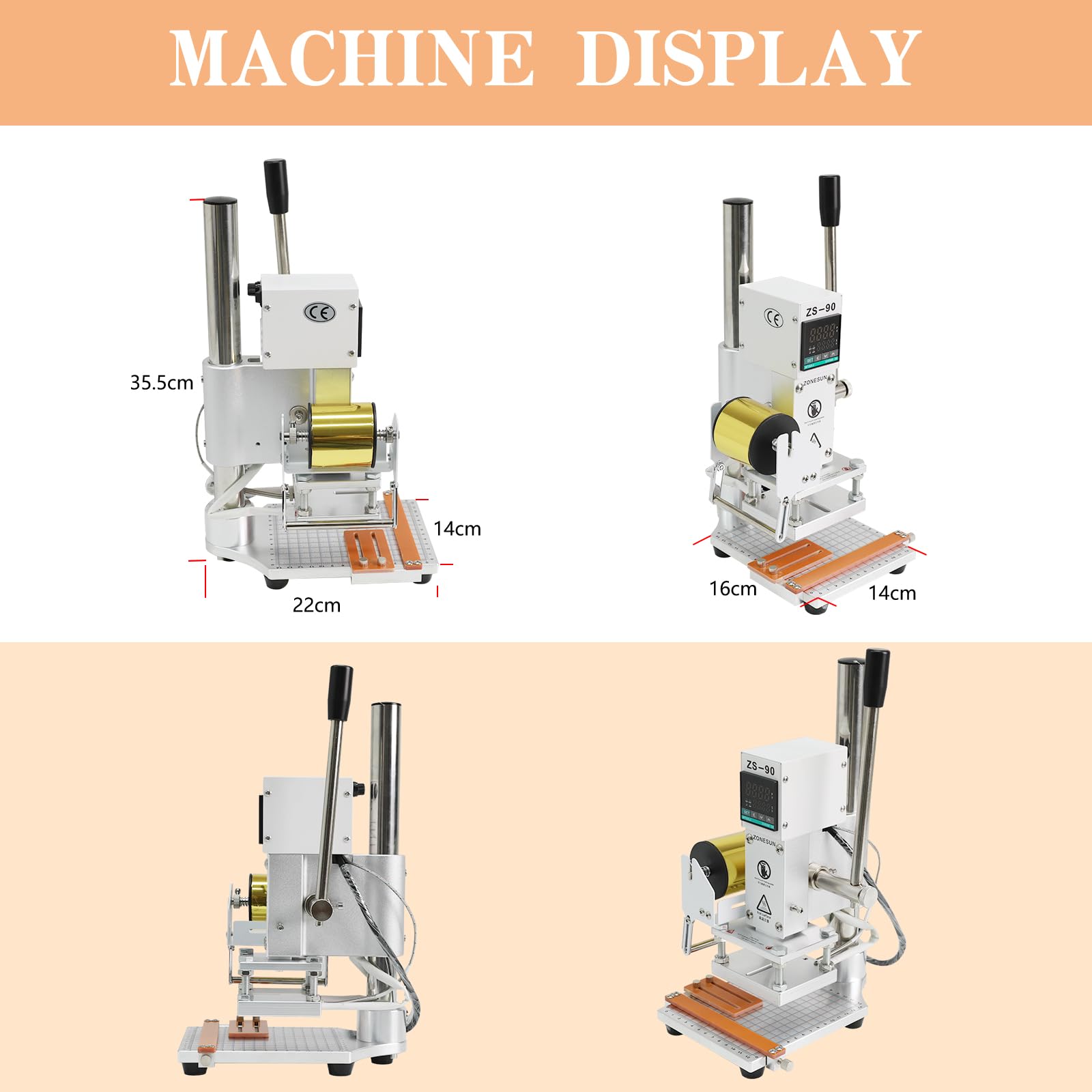8x10cm Digital Embossing Machine - Hot Foil Stamping Press for PVC, Leather, PU & Paper - Manual Heat Press with Paper Holder & Scale - Perfect for DIY Crafts, Card Making & Branding on Masks, Notebooks & Gifts