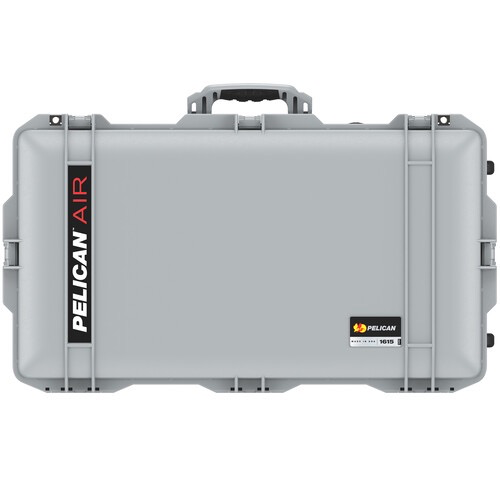 Pelican 1615AirWF Wheeled Hard Case with Foam Insert - Silver | Waterproof Protective Travel Case for Camera Equipment, DJ Gear & Tools | Perfect for Air Travel, Outdoor Adventures & Professional Storage