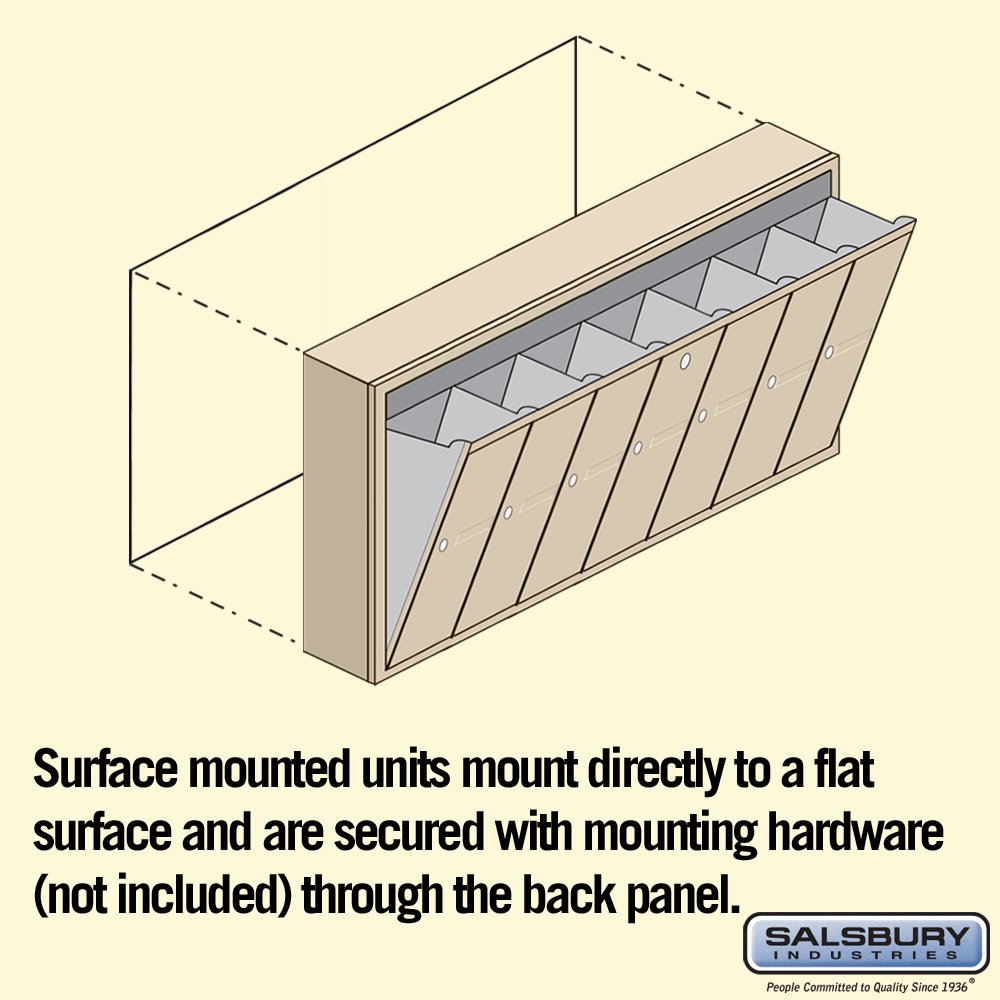 Salsbury Industries 3507SSU USPS Approved 7-Door Vertical Mailbox - Surface Mounted, Sandstone Finish - Perfect for Apartment Buildings, Office Complexes & Residential Communities
