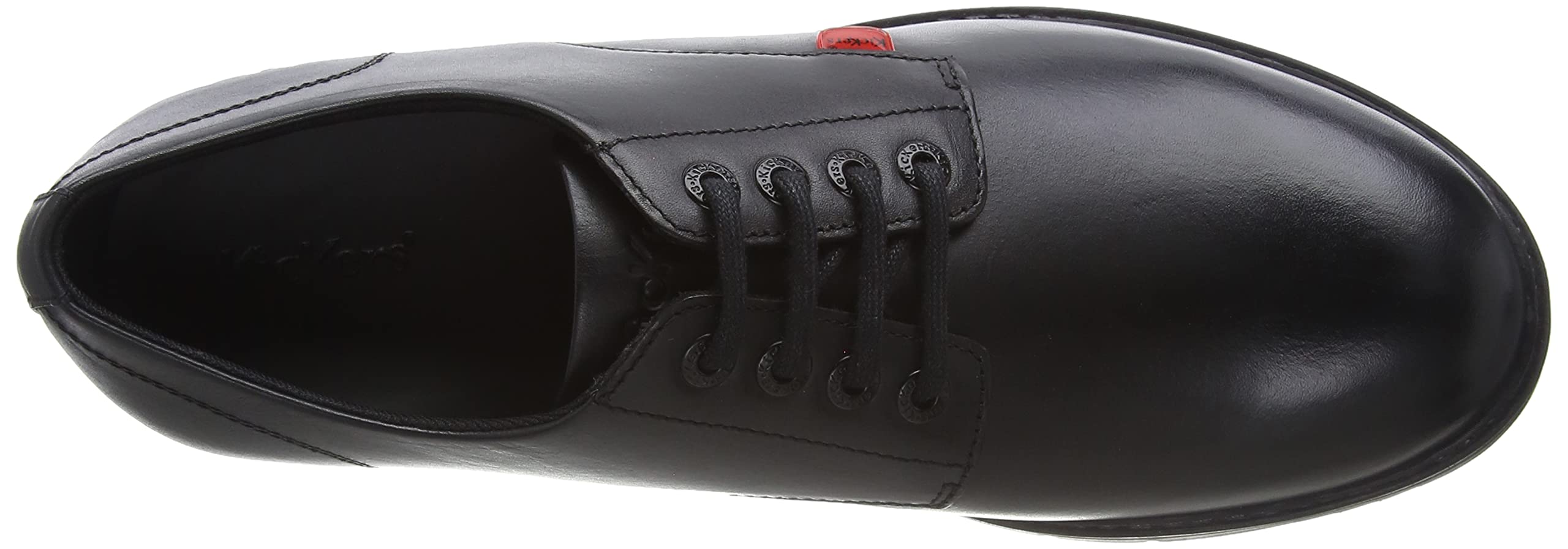 Kickers Men's Finley Lo School Uniform Shoe - Comfortable Black Leather Sneakers for Boys & Teens - Perfect for School, Uniform Dress Code & Casual Wear