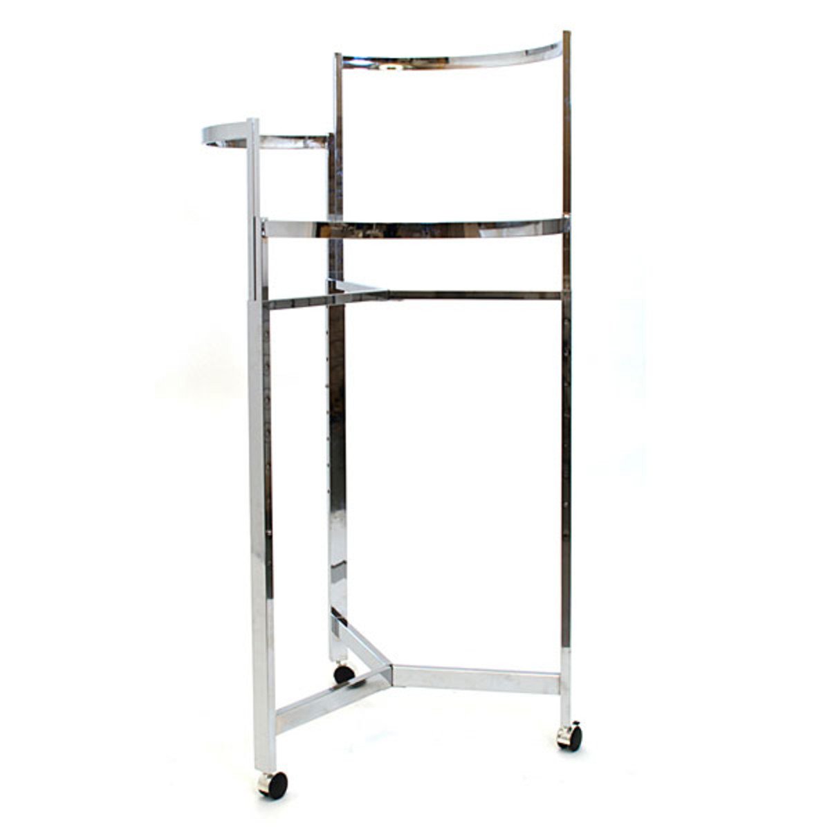 3-Tier Chrome Round Shelf Organizer - 36 Inch Heavy Duty Metal Storage Rack for Kitchen, Bathroom, Garage & Closet Organization