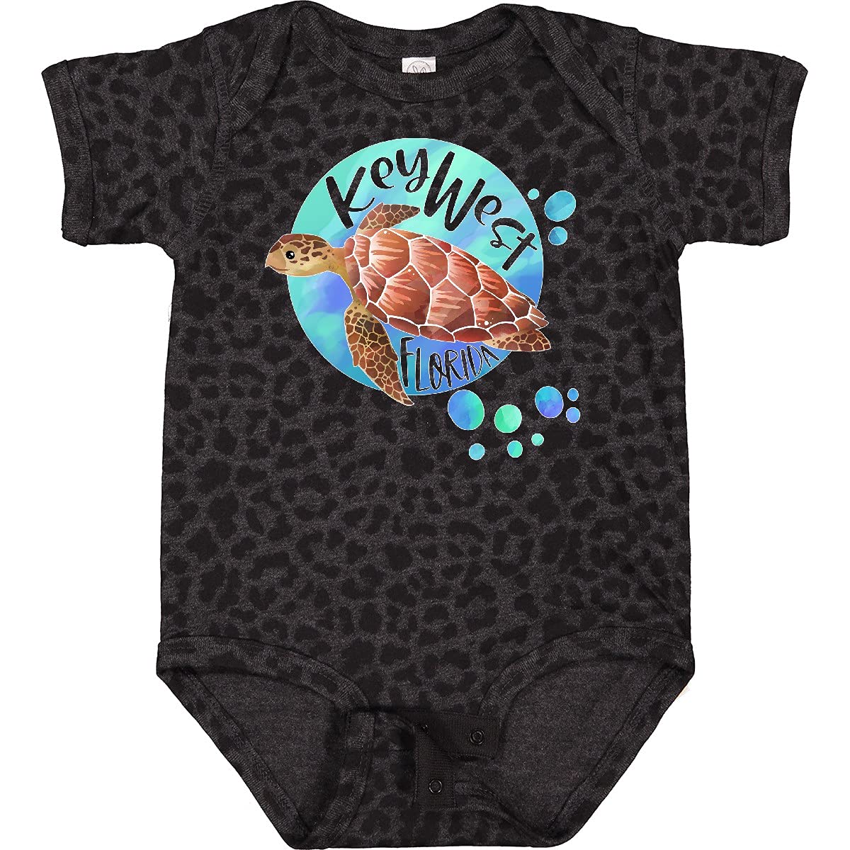 Inktastic Key West Florida Swimming Sea Turtle with Bubbles Baby Bodysuit - Soft Cotton Onesie for Infants, Perfect for Beach Vacations & Summer Outfits
