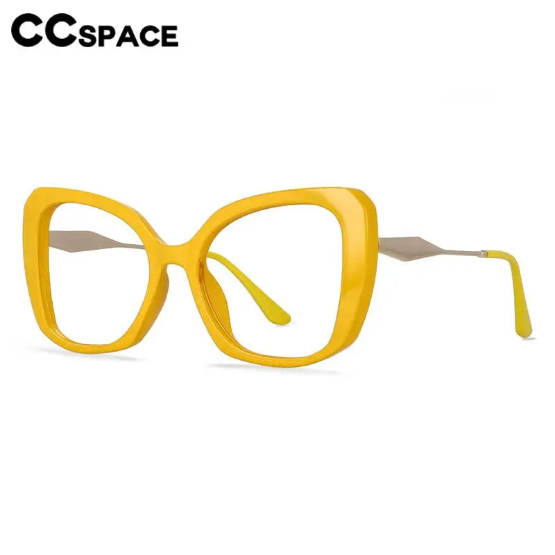 CCspace Women's Full Rim Large Cat Eye Reading Glasses - Plastic & Alloy Frame (R57092) - Perfect for Reading, Office Work, and Fashion Accessories