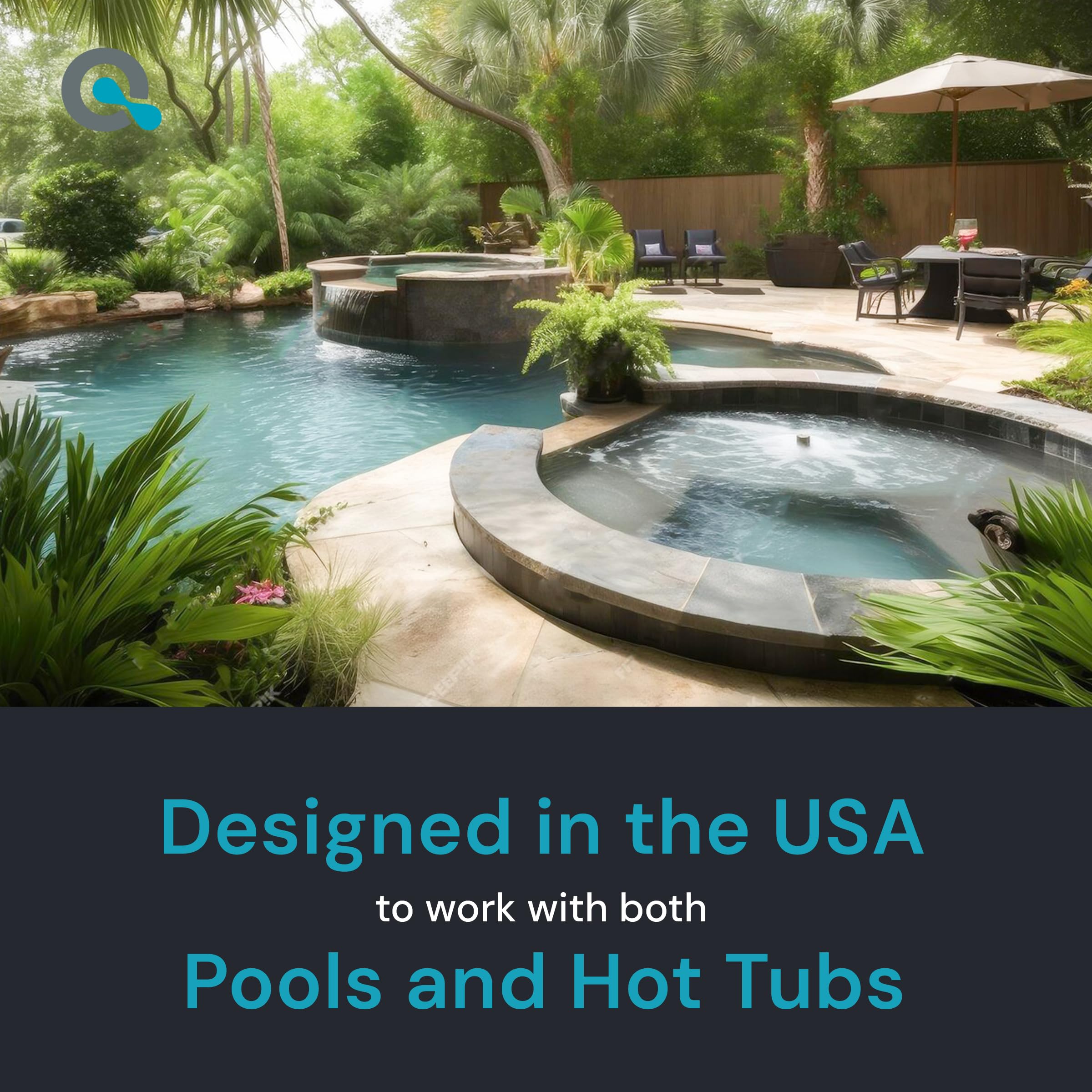 **AquaDoc Digital Water Testing Kit - Accurate Pool & Hot Tub Water Tester for Chlorine, pH, Alkalinity | Includes Water Analyzer & Test Strips | Ideal for Home Pools, Spas & Maintenance**