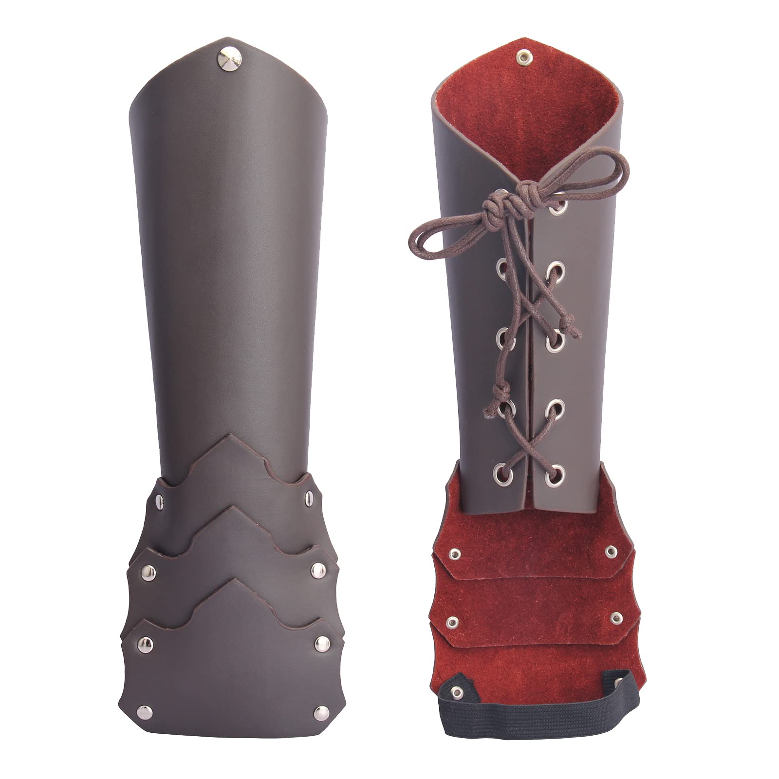 JAOYU Men's Leather Bracers - Medieval Arm Armor Cuffs & Viking Wristbands for Cosplay, LARP, Renaissance Fairs | Unisex Design for Men & Women | Perfect for Costume Parties, Historical Reenactments & Fantasy Events