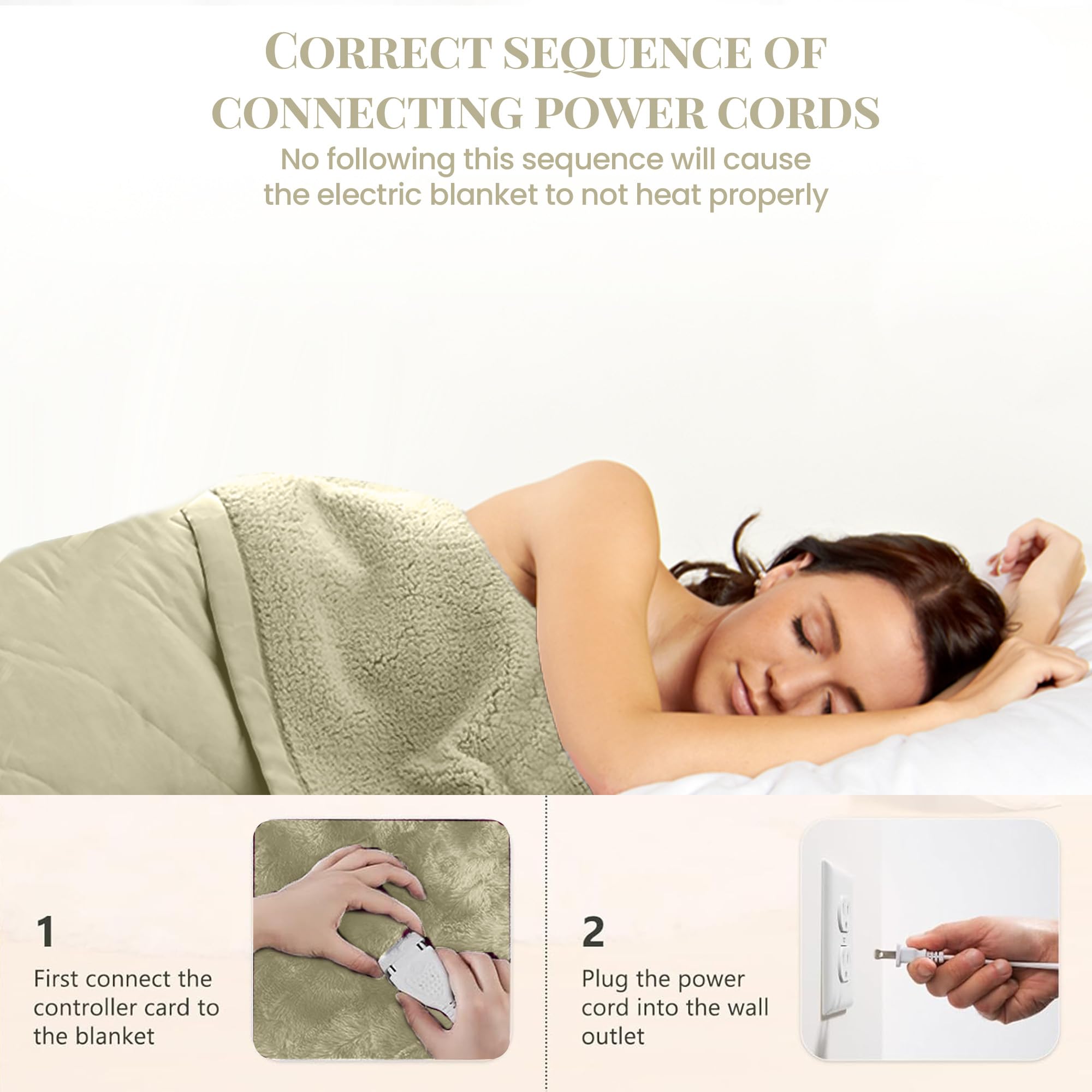 Premium Thermee Micro Flannel Heated Blanket Queen Size - 10 Heat Settings, Programmable Timer, Ultra-Soft Electric Throw for Fast Warming | Perfect for Cold Nights, Bedroom Use & Cozy Winter Relaxation (Sage Green)