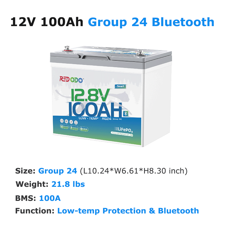 Redodo 12V 100Ah LiFePO4 Deep Cycle Battery - Solar Power, RV, Marine & Off-Grid Energy Storage Solution | Perfect for Camping, Boating & Emergency Backup Power