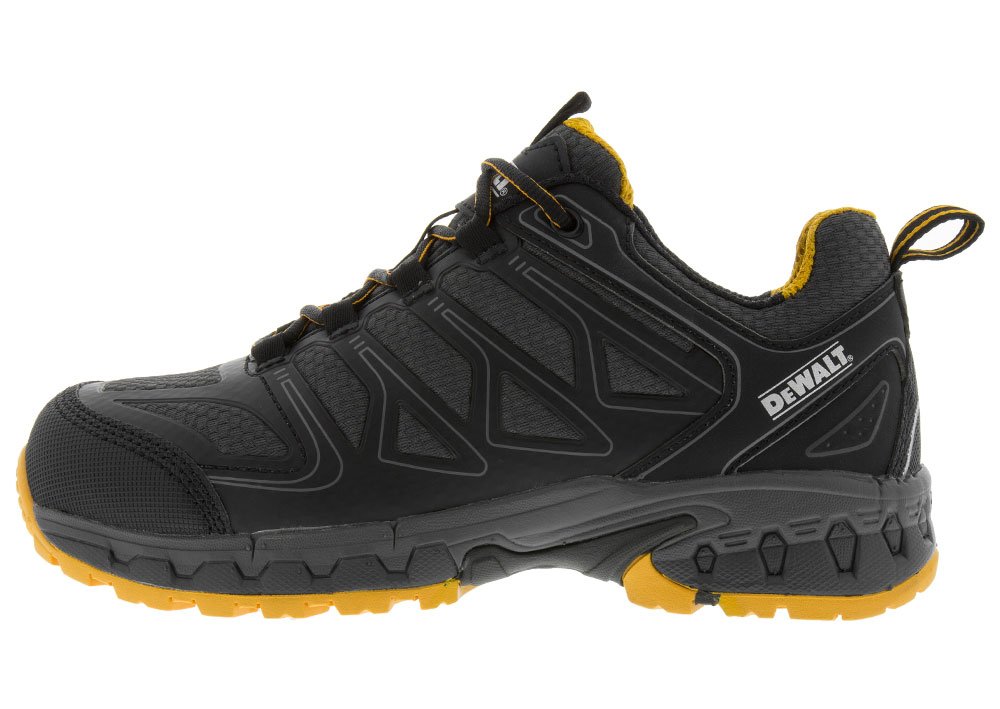 DEWALT Men's Boron Black/Yellow Work Boots - Steel Toe, Slip Resistant, Electrical Hazard Protection - Ideal for Construction, Industrial & Heavy Duty Work
