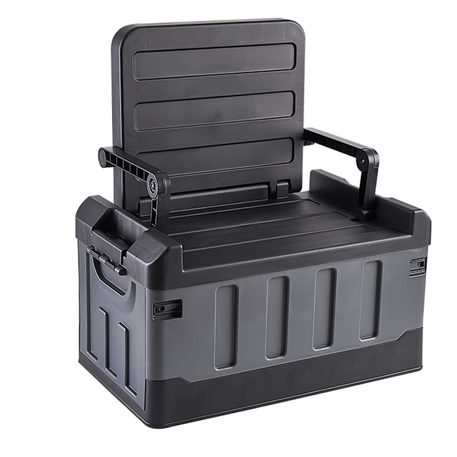 Foldable 58L Multifunctional Storage Box - Chair, Car Trunk Organizer & Home Storage Solution for Camping, Outdoor & Clothes (Black) | Perfect for Road Trips, Picnics & Home Organization
