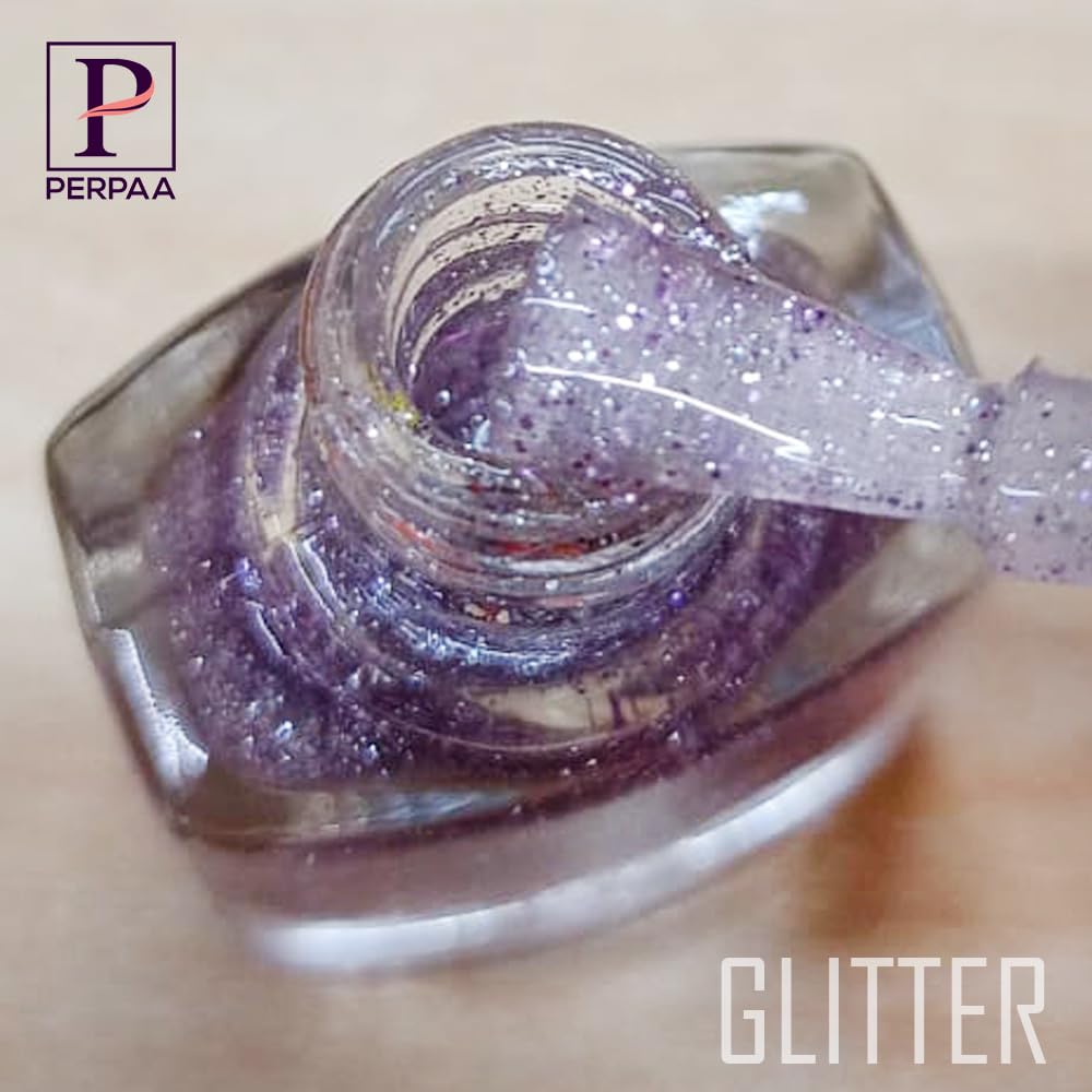 PERPAA Glitter Light Reflective Gel Nail Polish - Broken Diamond Sparkly Gel Enamel for Nails (5ml, Lavender) | Long-Lasting Shine for Manicures, Pedicures & Nail Art Designs