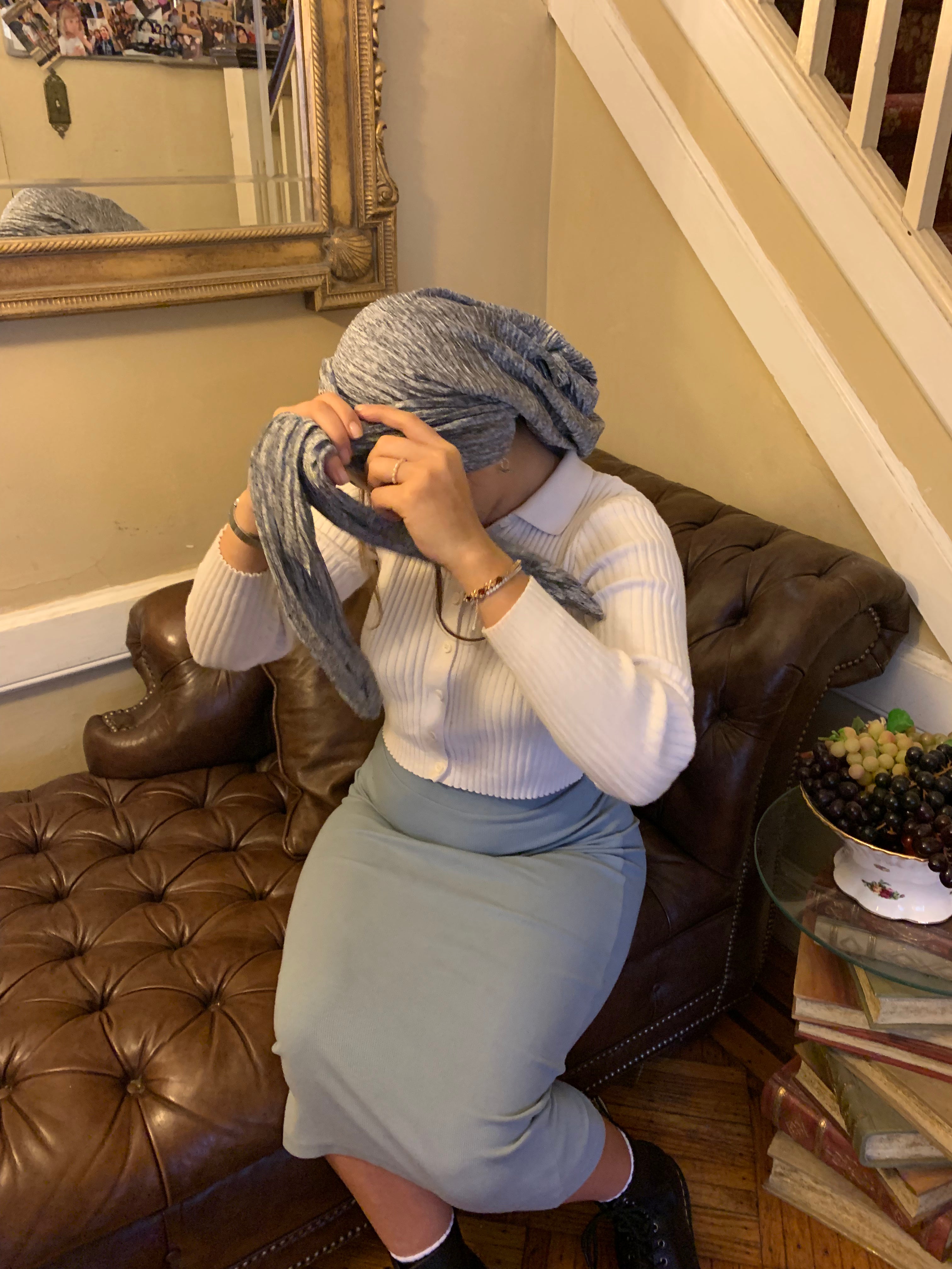 Shades of Grey Headscarf - 10 Way Tie Snood Hijab for Women | Premium Wrap Around Scarf Made in USA | Perfect for Work, Travel & Special Occasions